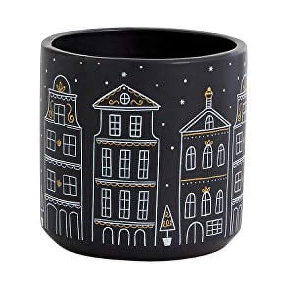 Winter Night Ceramic Pot for Plant and Flowers (97275) (3.5