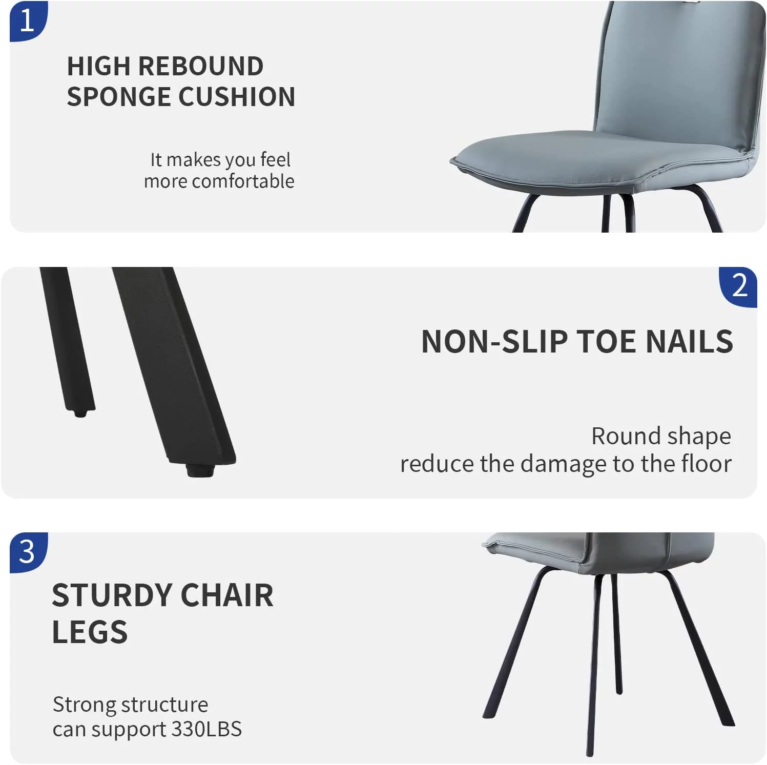 Dining Room Table Set 6-8 Person Kitchen Table and Chairs Modern Extendable Dining Table with 8 Leather Upholstered Dining Chairs (Table + 8 Black Chairs)