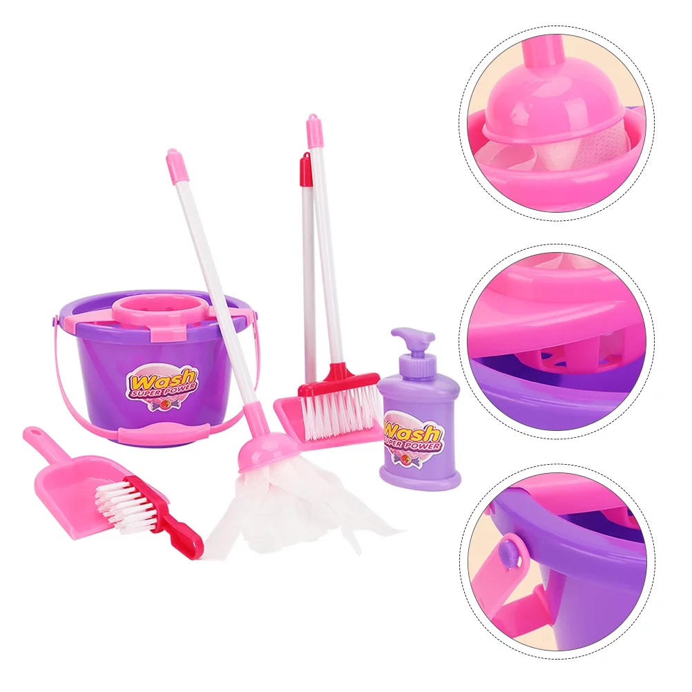 OUNONA Toys Cleaning Tool Kids Set Play Pretend Equipment Dustpan Broom Mini Sweeping Children Role