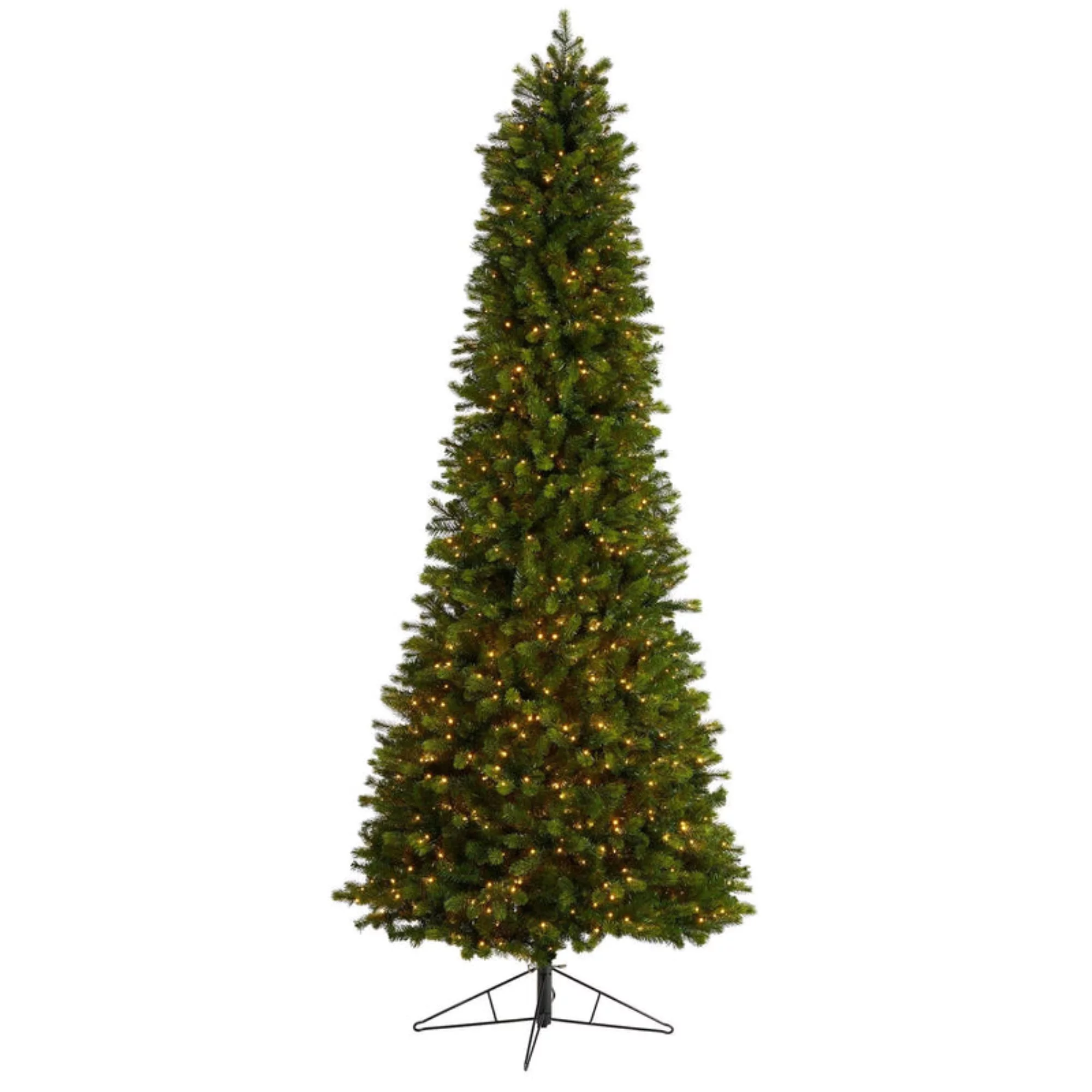 Nearly Natural 9.5' Pre-Lit Multifunction Slim Colorado Mountain Spruce Artificial Christmas Tree,