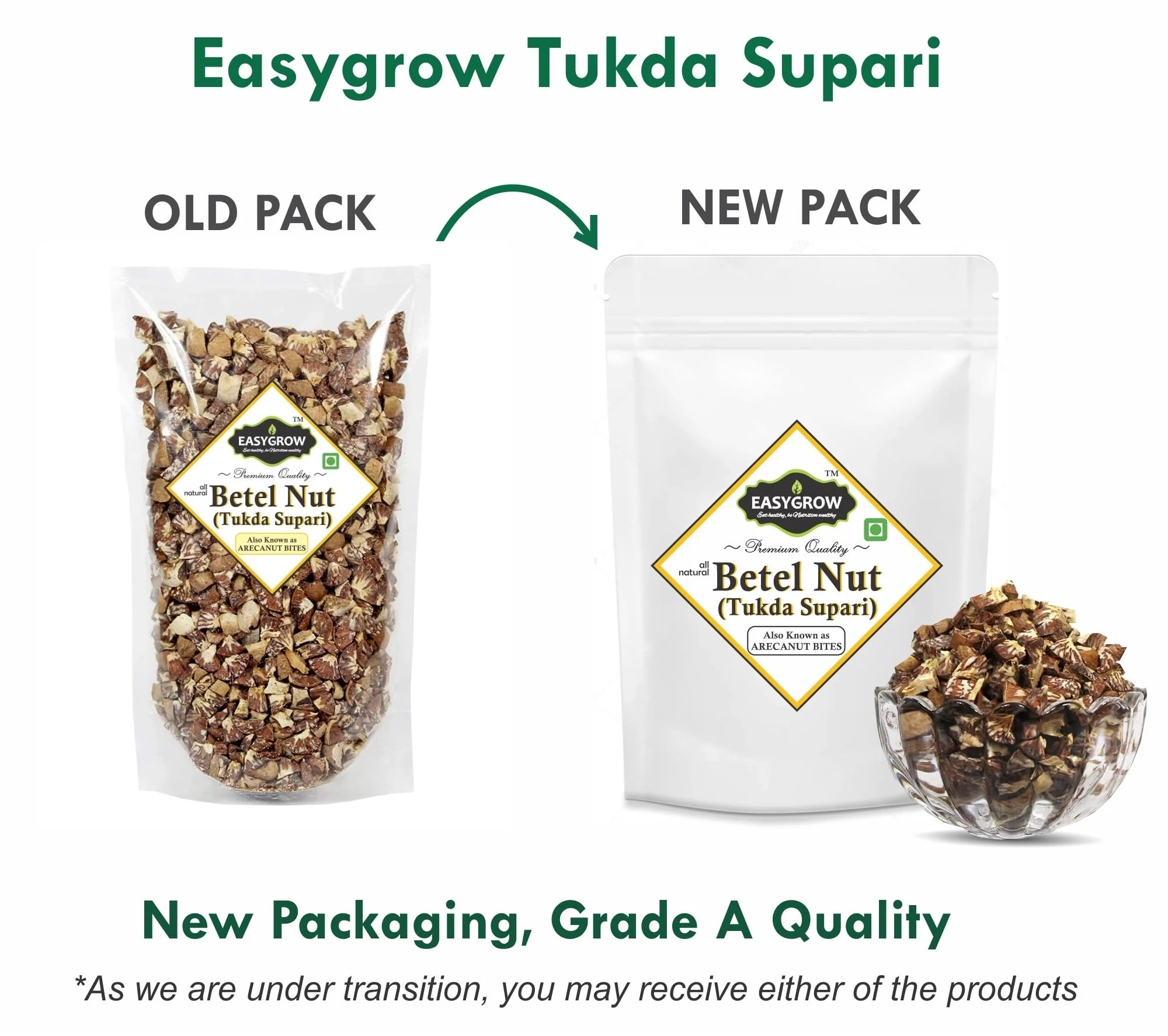 Easygrow Supari Tukda/Betel Nut/Arecanut Bites/Kachhe Supari Tukda/Tukda Supari - 200Gm