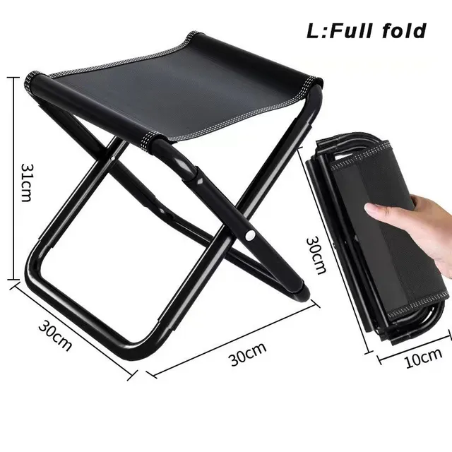 Outdoor Chair Camping Portable Folding Aluminum Alloy Picnic Stool MIni  Fishing Chair Ultralight