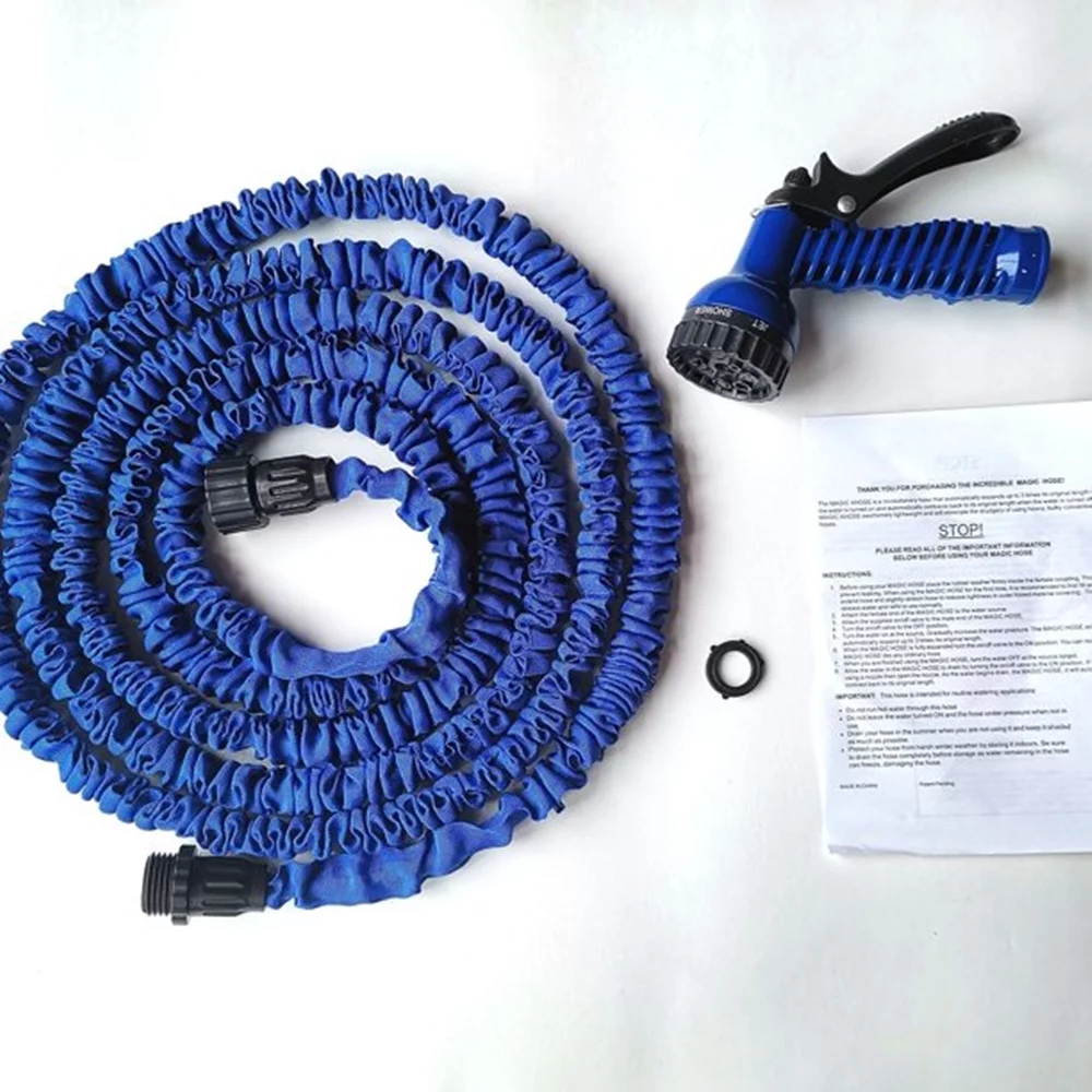 HEJULIK 50FT Gardening Watering System Tool Telescopic Hose Multifunctional Car High Pressure Car Washing Water Gun Garden Watering Kit， Mother's Day Father's Day gift