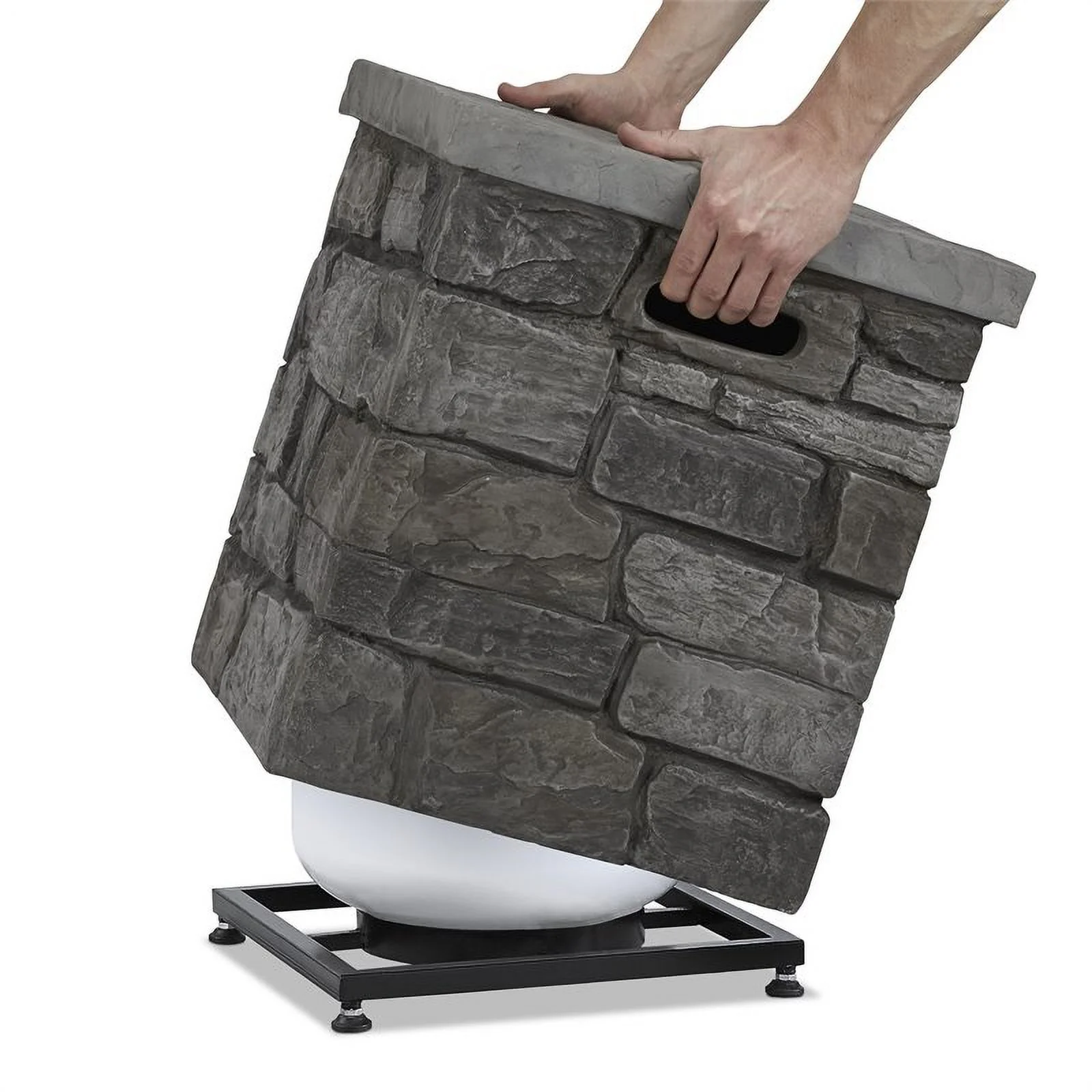 Home Square 2-Piece Set with Propane Fire Table & Tank Cover