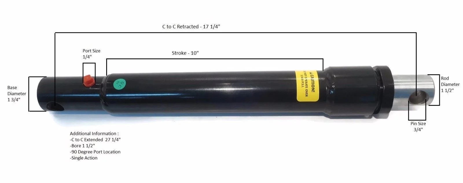 Buyers Products | (2) Snow Plow Angle Hydraulic Cylinder Ram for Buyers SAM 1304205 1.5