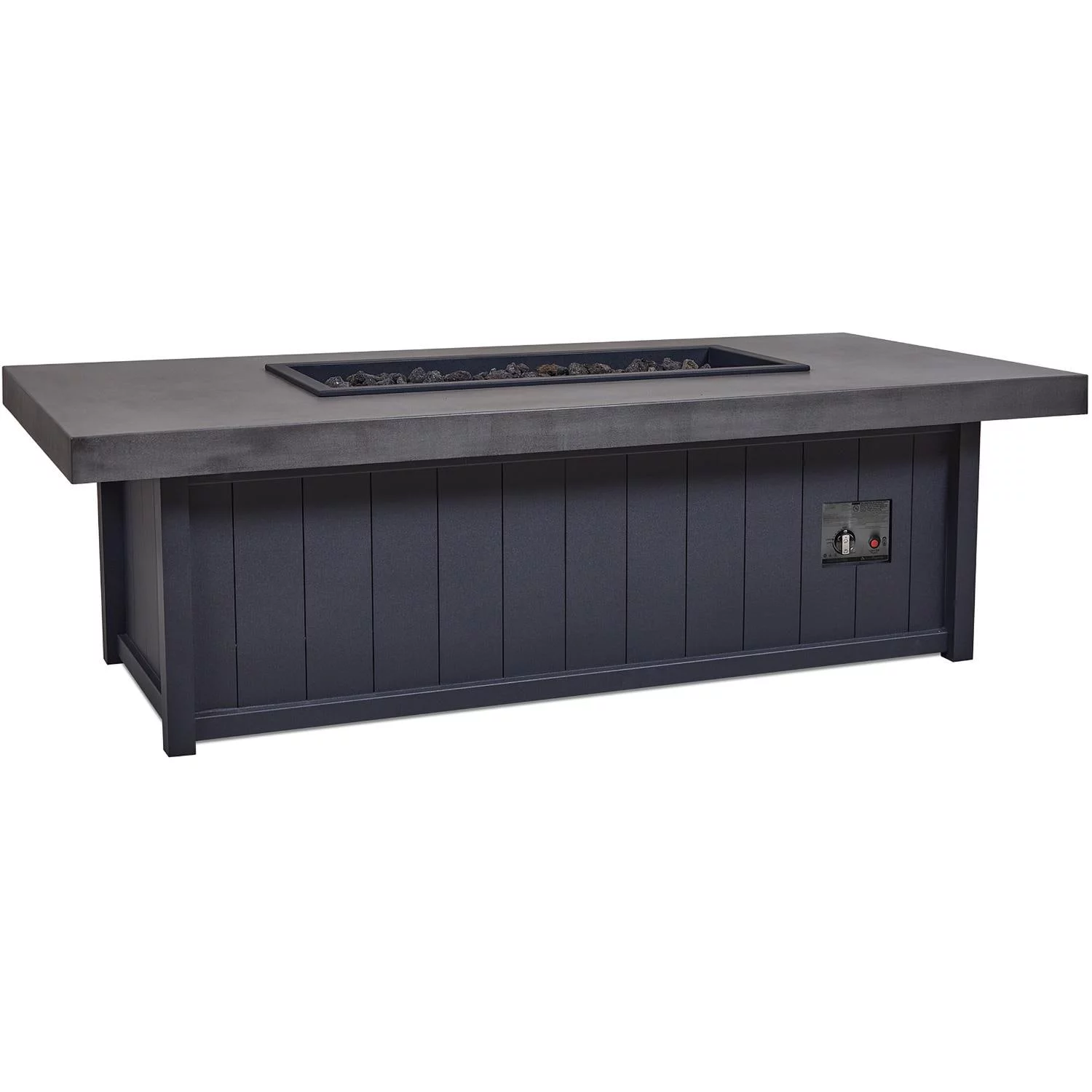 Grahamview 72 Inch Rectangular Aluminum Natural Gas Fire Pit Table in Gray By BBQGuys Signature