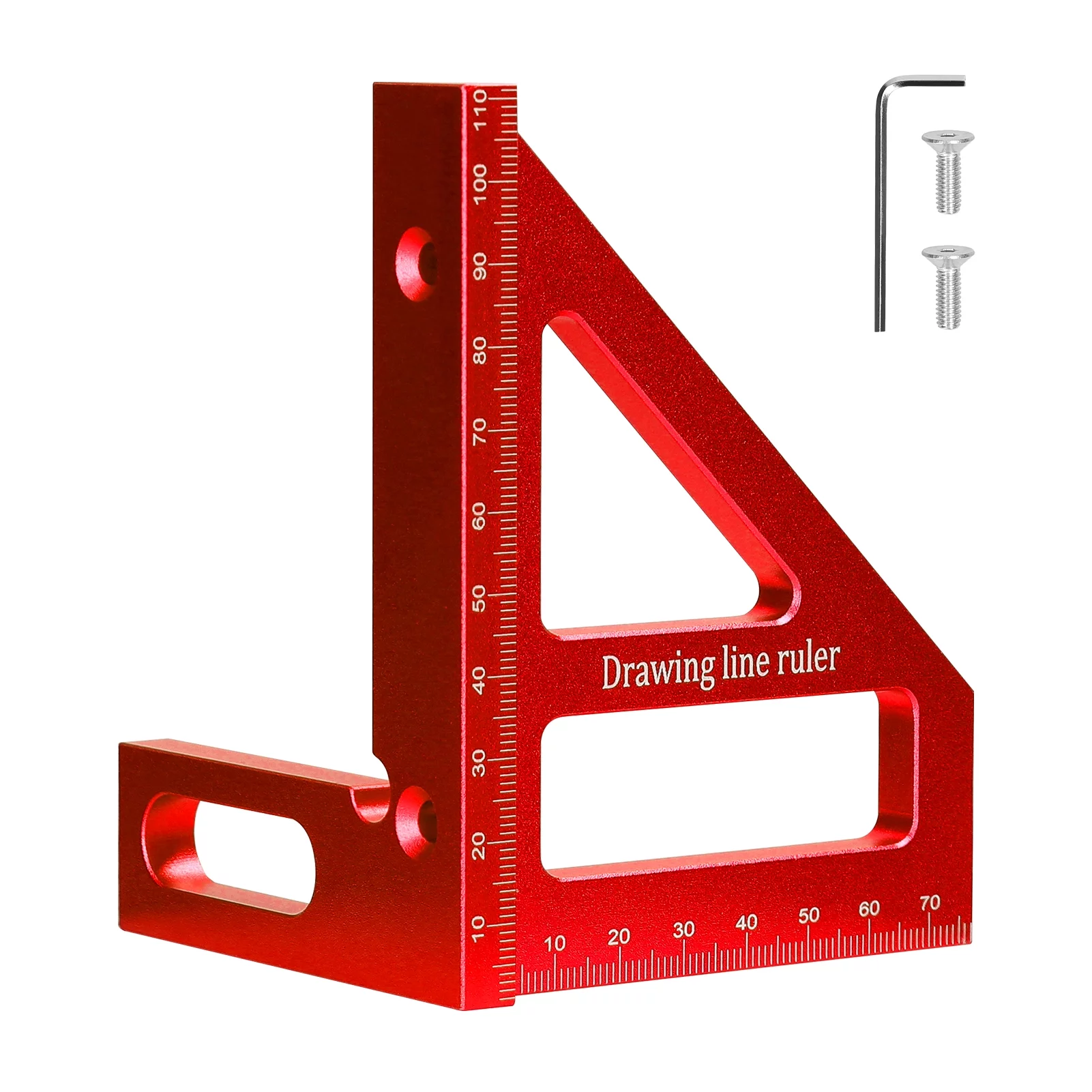Aluminum Alloy Multi Angle Measuring Ruler Woodworking Protractor 45° 90° Miter Triangle-Ruler Utility Scribing Gauge Multifunctional Layout Measuring Tool for Engineer Carpenter