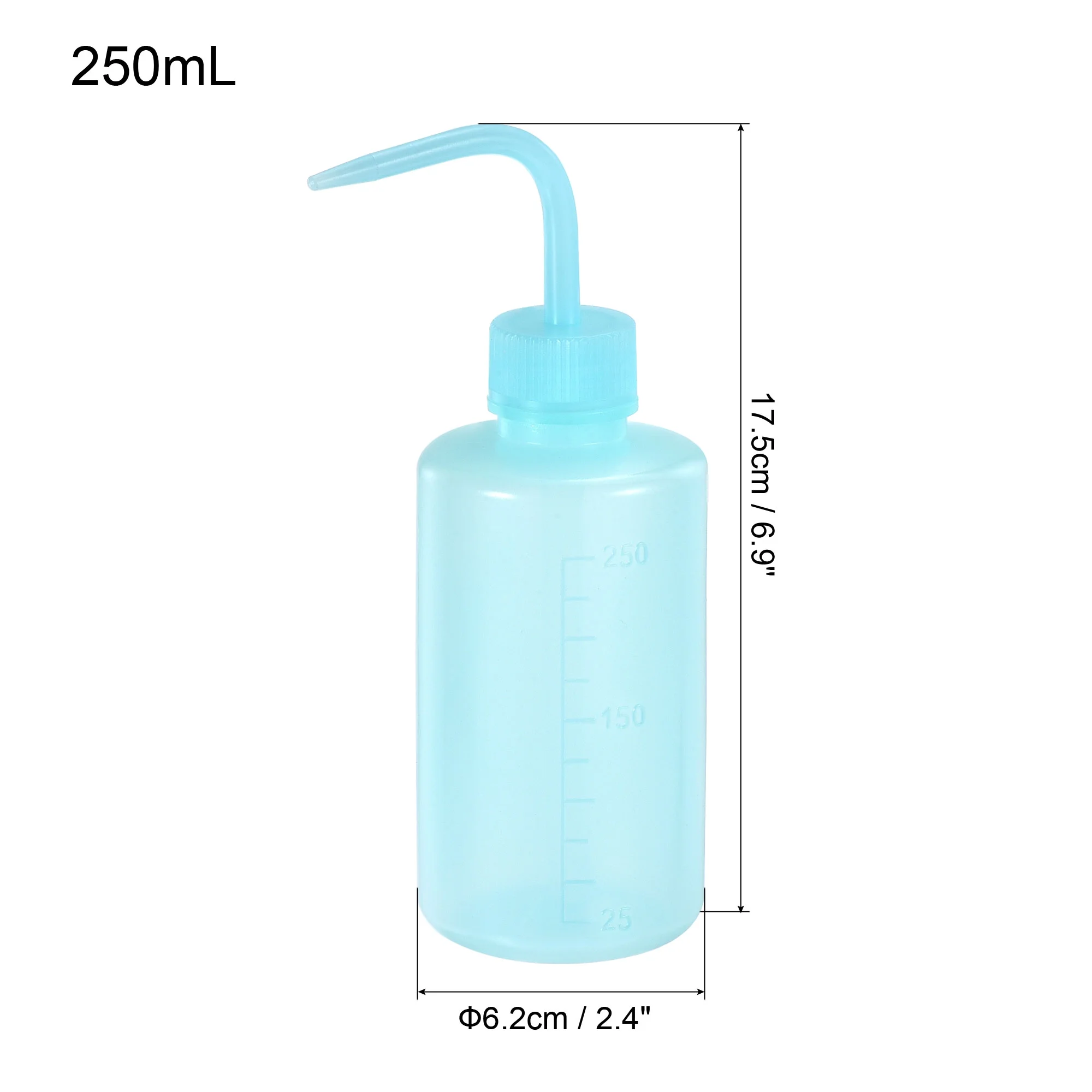 Uxcell 250ml Plastic Water Irrigation Spout Squeeze Washing Bottle, Blue 2 Pack