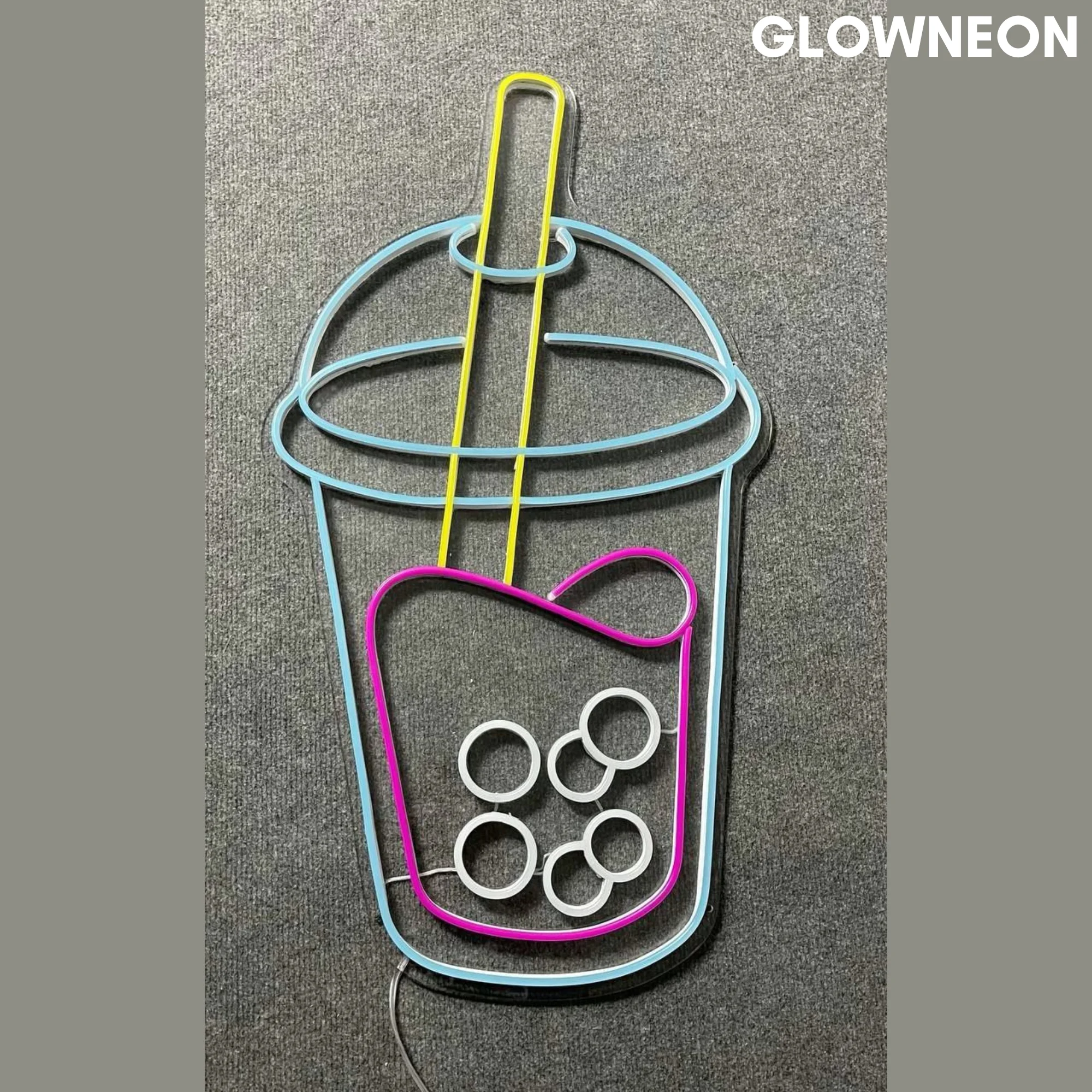 Glowneon Bubble Milk Tea Neon Sign, Bubble Tea Led Sign, Boba Tea Art
