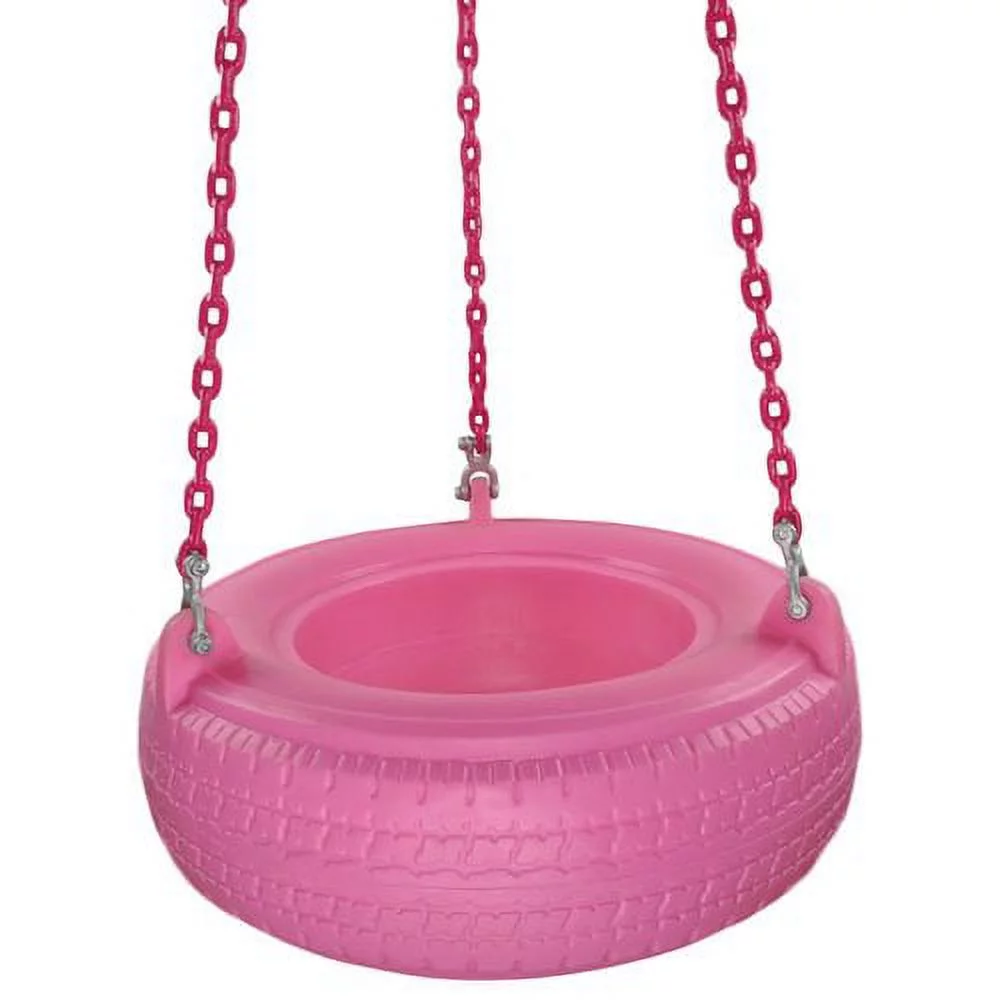 Swing Set Stuff Inc. Plastic Tire Swing with Coated Chain (Red)
