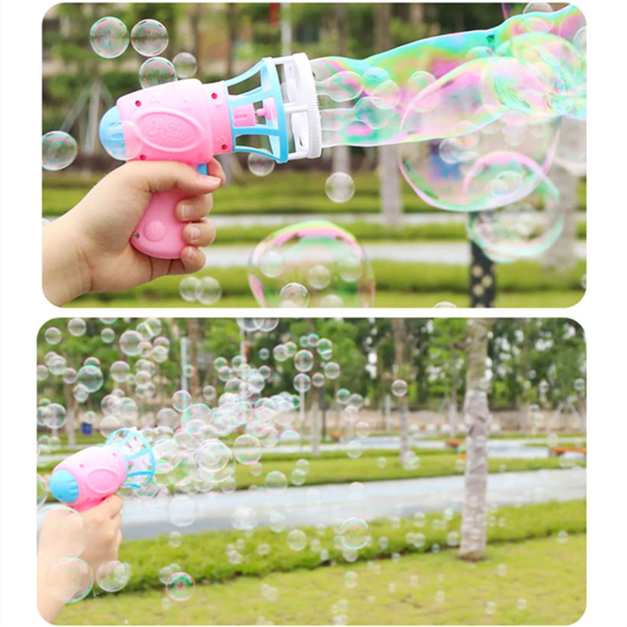 2 PCS Bubble Gun Blower for Kids,Fun Bubble Blaster for Toddlers Boys Girls Bubble Machine Summer Outdoors Activity Toy
