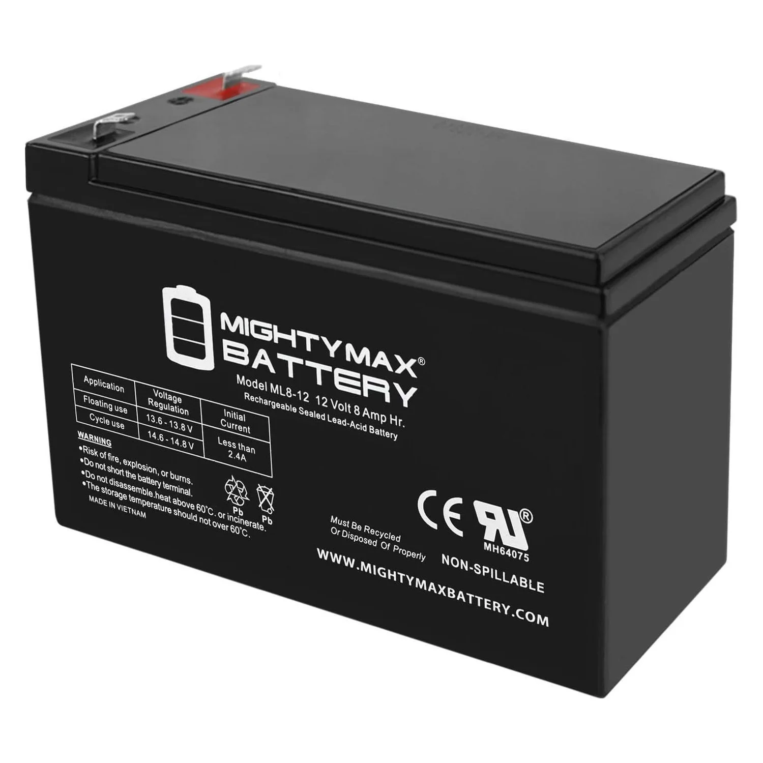 12V 8Ah SLA Battery Replacement for Deltec PWRBC58