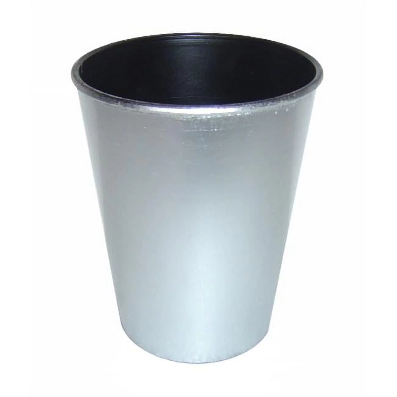 5 in. Round Tapered Recycled Plastic Planter, Silver