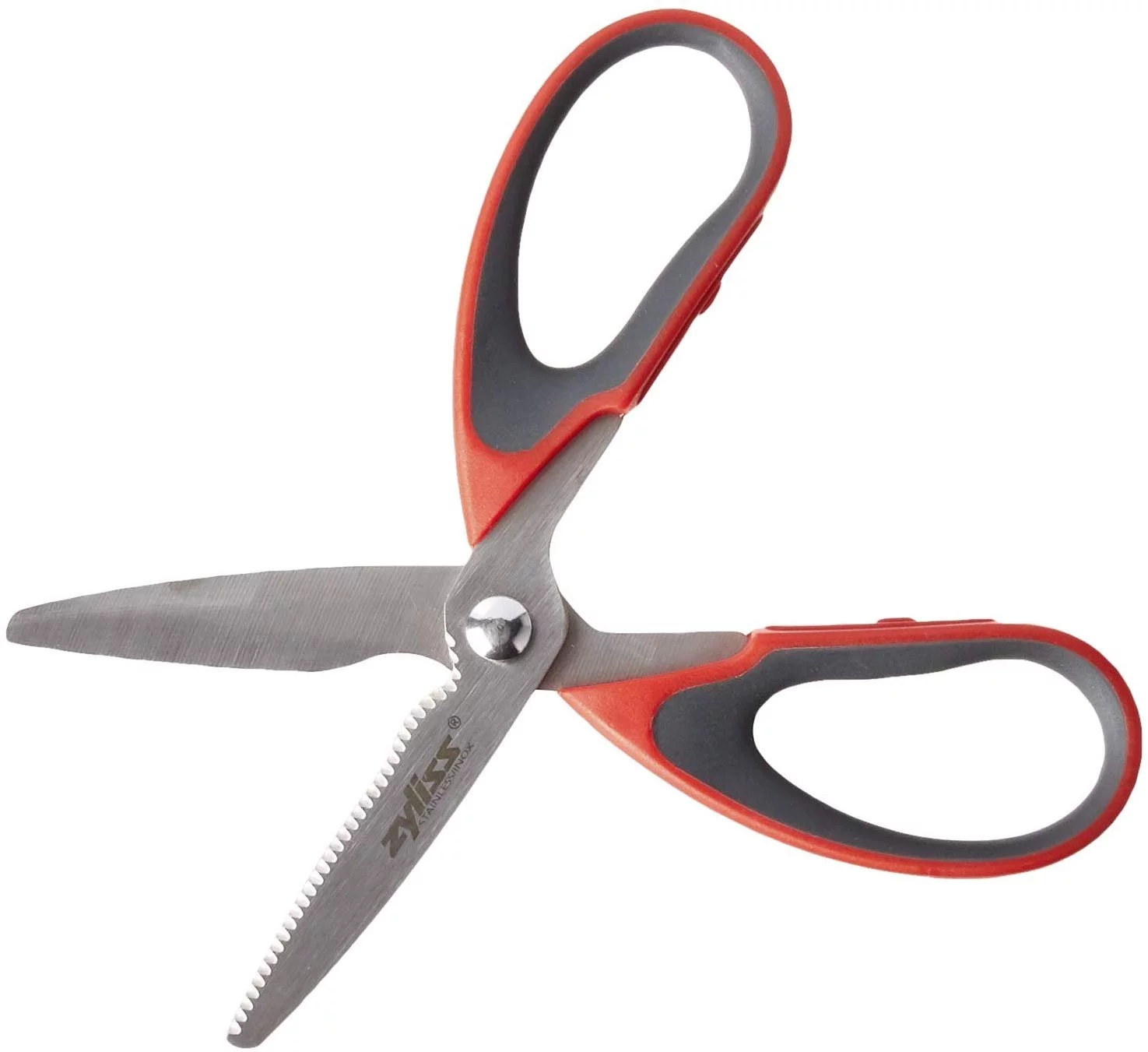 Zyliss 2-Piece Stainless Steel Multi-Purpose Scissors Shears Set, Red Black Silver