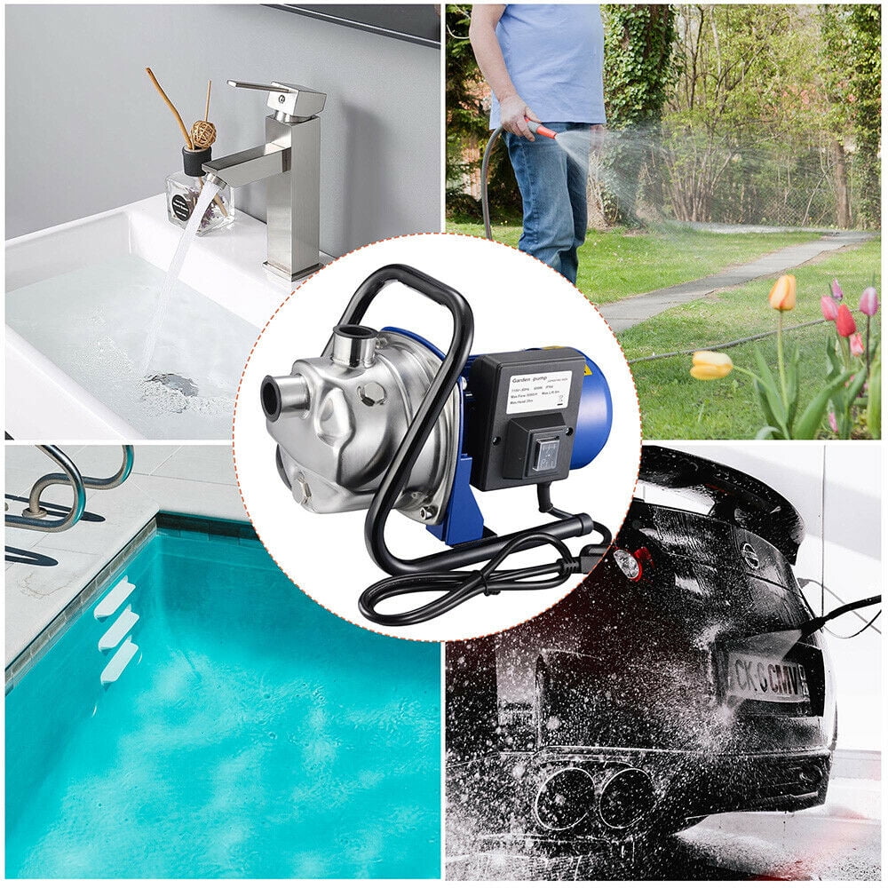 600W Electric Water Booster Pump Stainless Steel Garden Sprinkler Pump Pond Pool