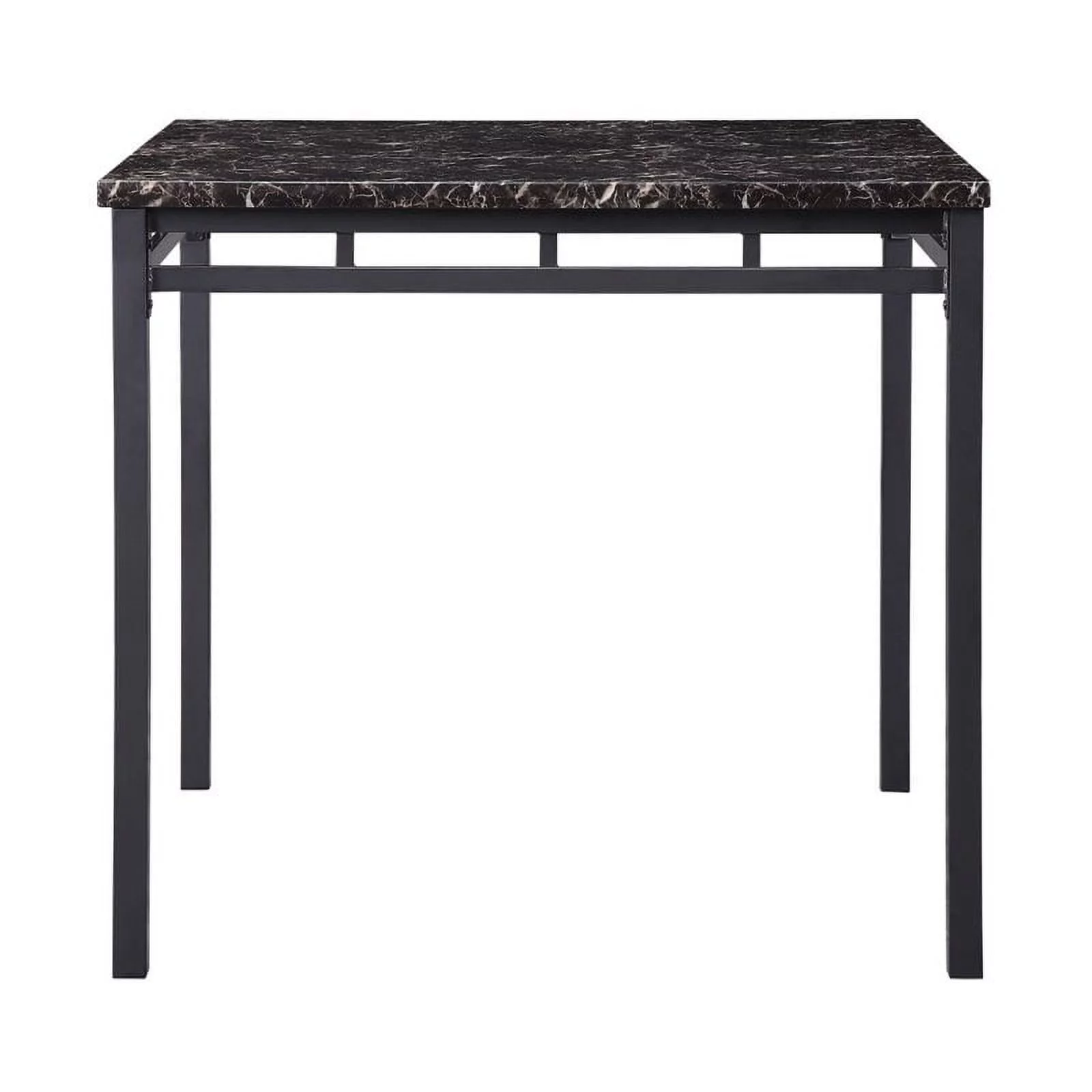 Pemberly Row 5 Piece Faux Marble Top Counter Height Dining Set in Black