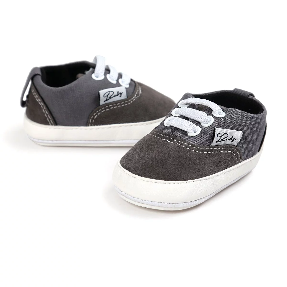 RVROVIC Baby Infant Shoes Canvas Slip-on Sneakers 0-18M