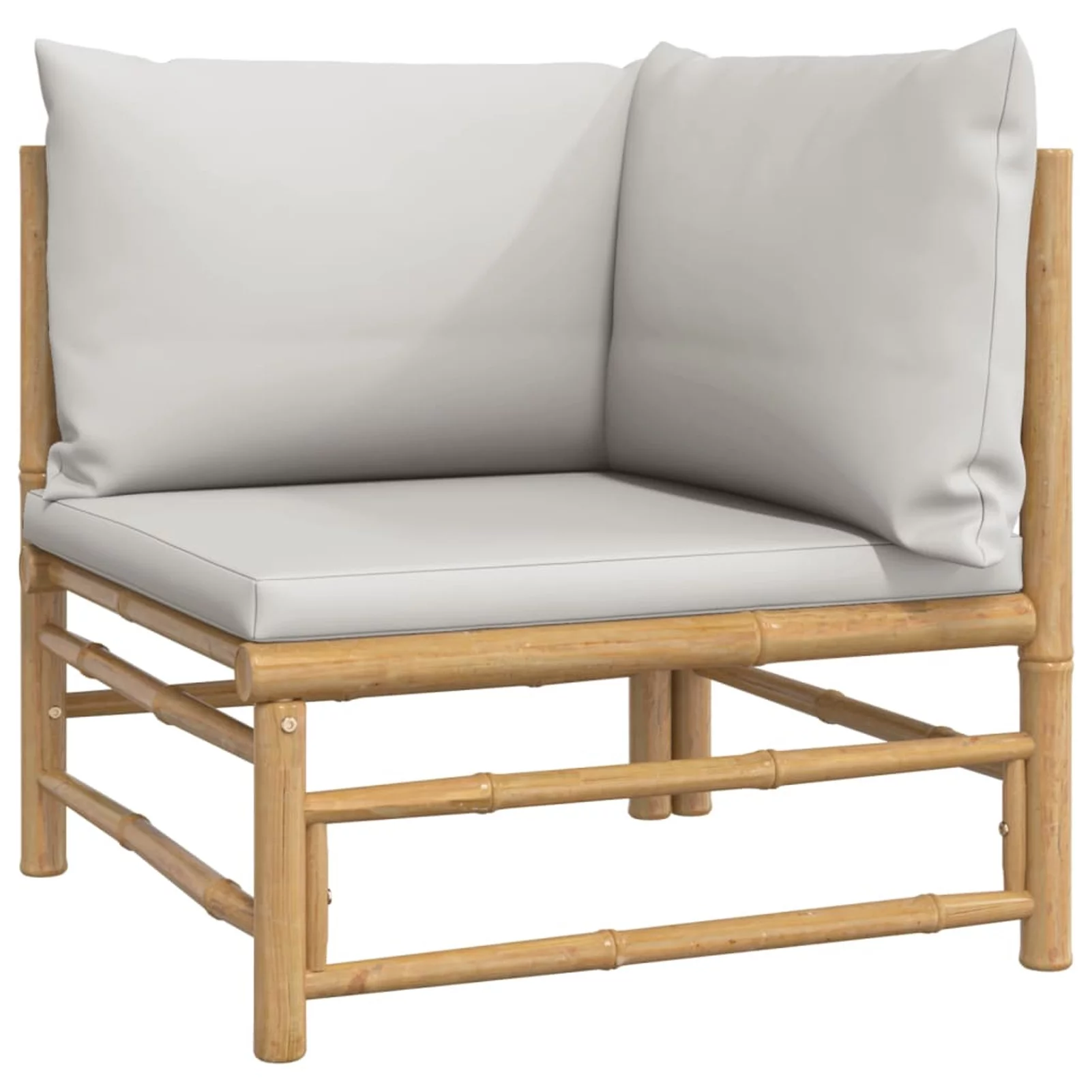 moobody 6 Piece Patio Set with Gray Cushions Bamboo