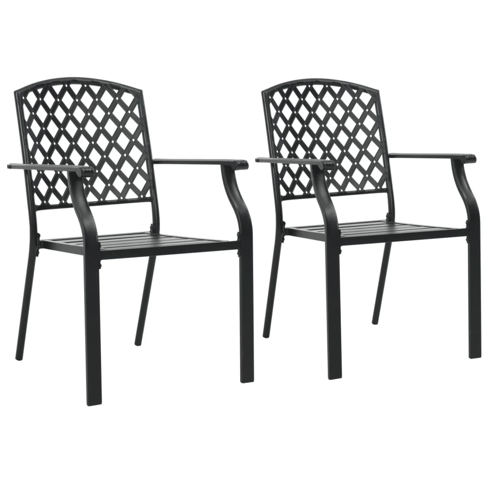 Suzicca Stackable Patio Chairs 2 pcs Steel Black