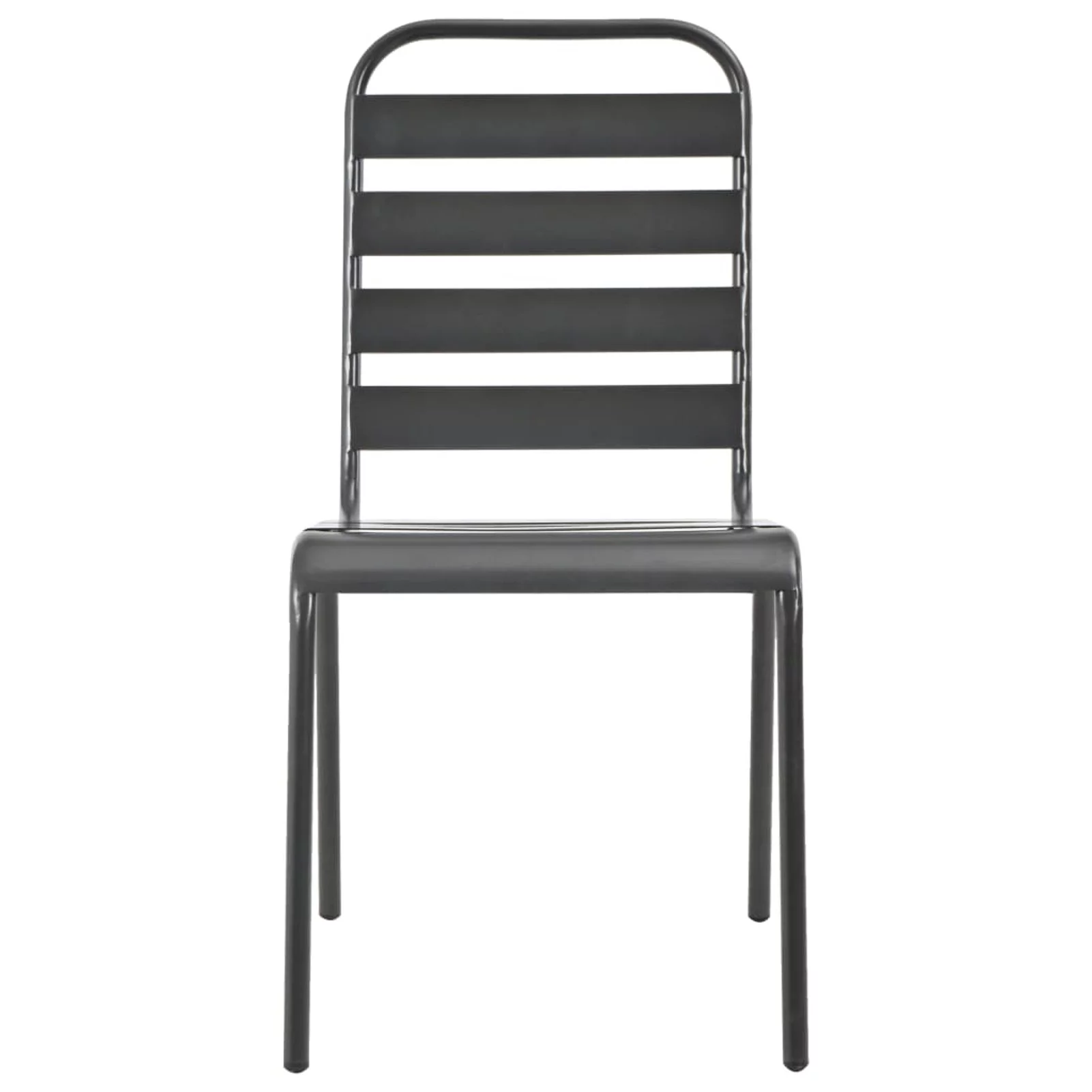 Carevas Stackable Patio Chairs 2 pcs Steel Gray