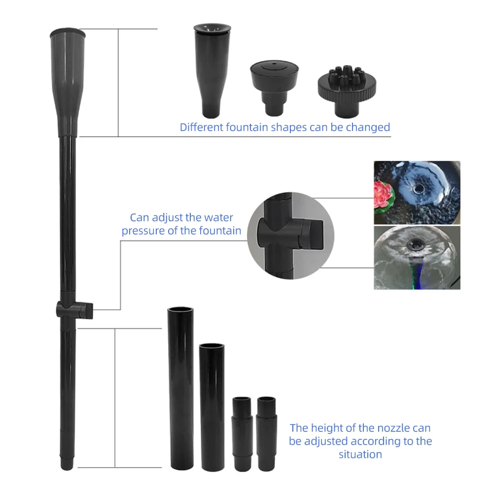 Pump,Pump With Fish Pond Nozzle 1000l/h Pump With Nozzle 1000l/h And Suction Cup Max 4.9ft Lift Pump Fish Submersible Water Pump Lift And Suction 4.9ft Lift And Pond