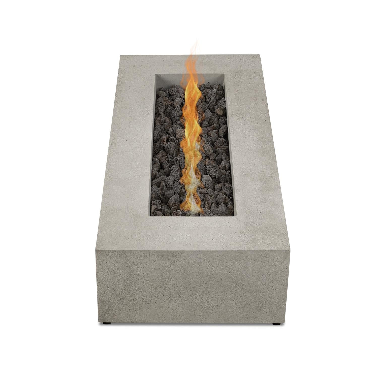 La Valle 72 Inch Rectangular GFRC Concrete Propane Fire Pit Table in Flint By BBQGuys Signature
