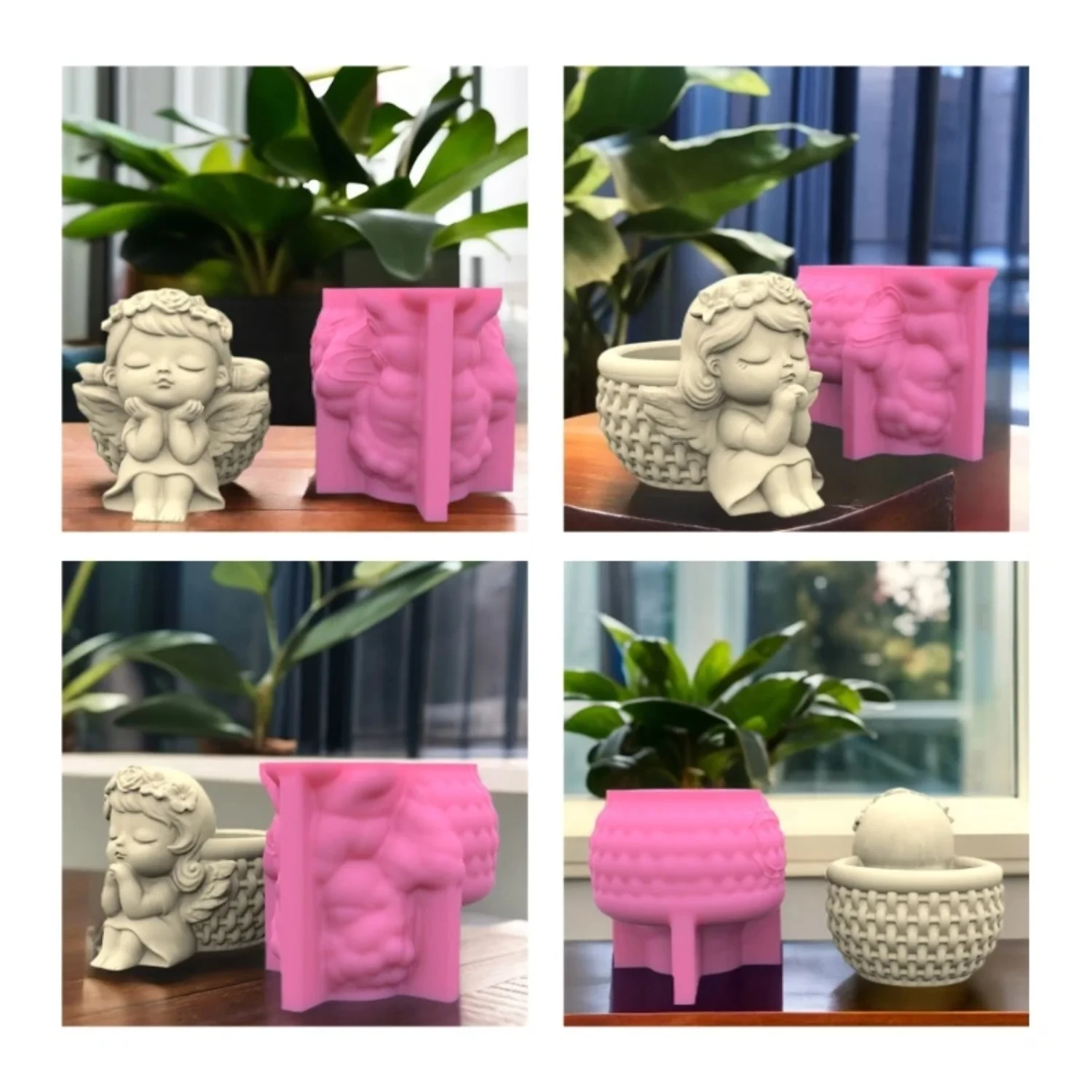 Beautiful Girl Series Succulent Flower Pot Mould - Exquisite Gypsum Concrete Crystal Epoxy Resin Mold for Elegant Flower Vase - High-Quality Silicone Mold for DIY Crafts and Home Decor