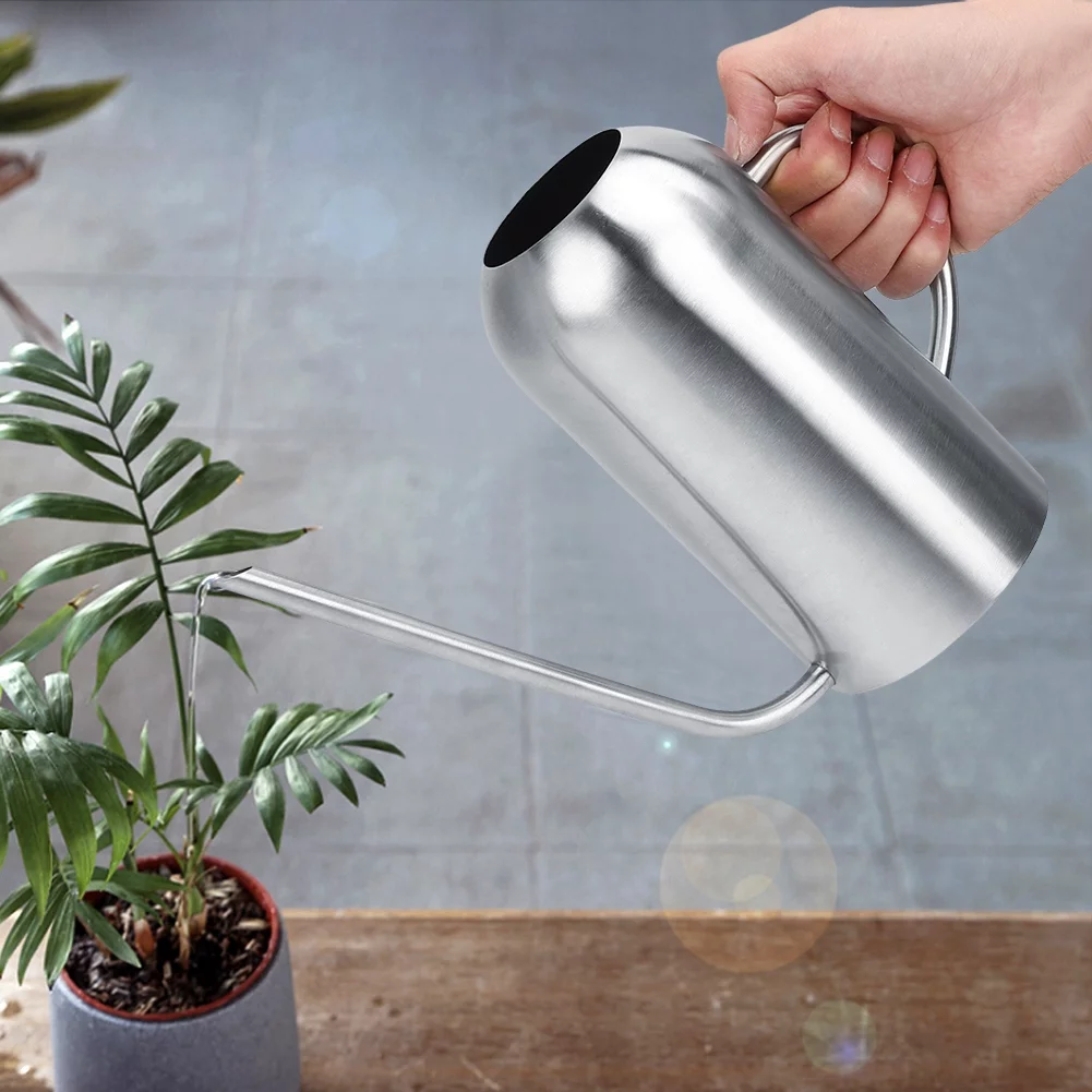 Leylor Watering Pot-1.5L Stainless Steel Succulents Plants Long Spout Watering Pot Can Garden Flower Watering Tool
