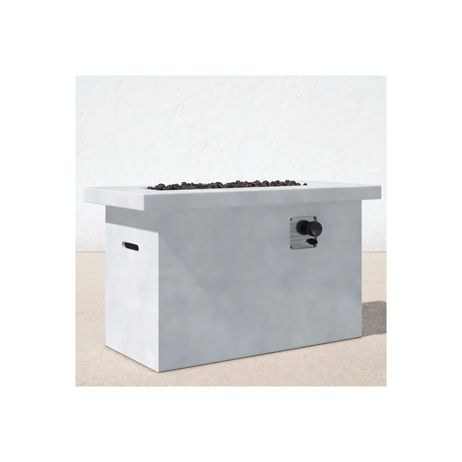 Living Source International 24'' H Outdoor Fire Pit Table (Natural Concrete )