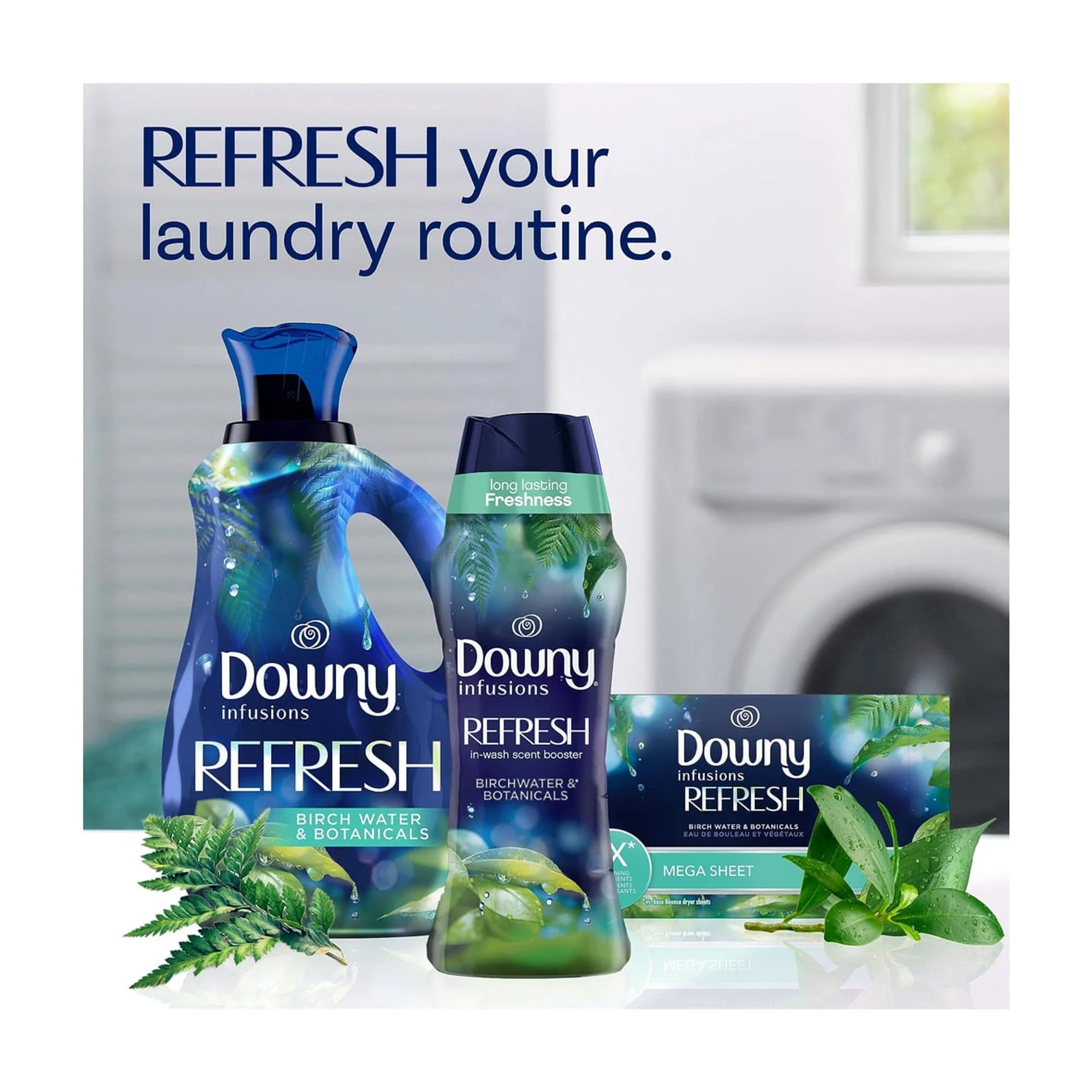 Downy Infusions Beads Refresh Birchwater & Botanicals 9.1 oz (Pack of 24)