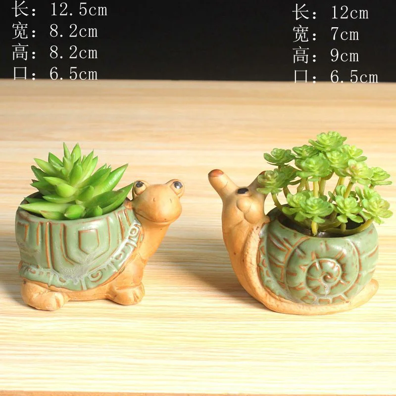 Ceramic Kiln-glazed Snail Succulent Planter - Creative Animal Plant Pot