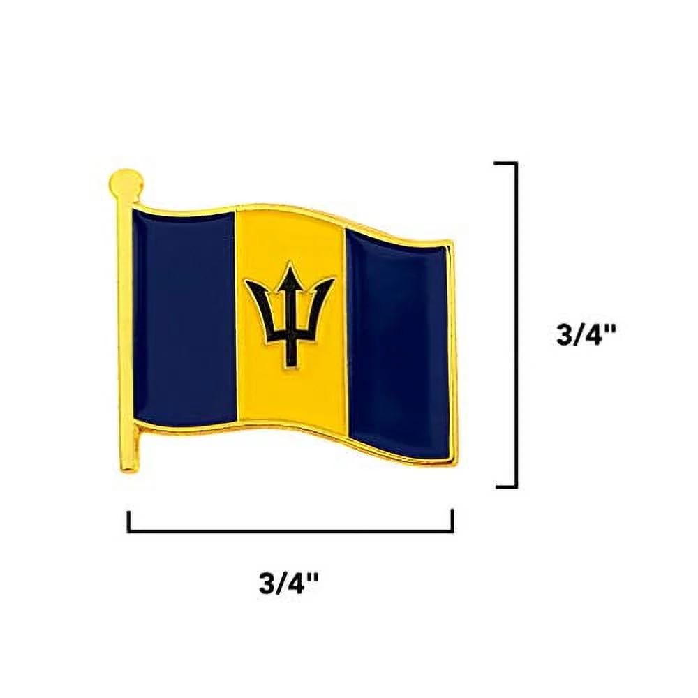 Barbados Country Enamel Made of Metal Souvenir Hat Men Women Patriotic (Waving Flag Lapel Pin)