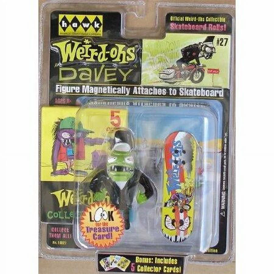 Davey Carded Figure with Custom Skateboard and 5 Collector Cards - Weird-ohs #27