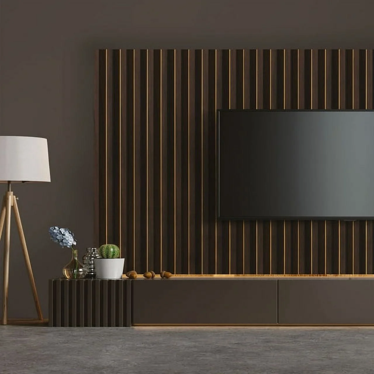 MG-1504 Gilded Peaks Wood Slat Walls Sample 4.5 in x 9 in, Mahogany - 1 Piece