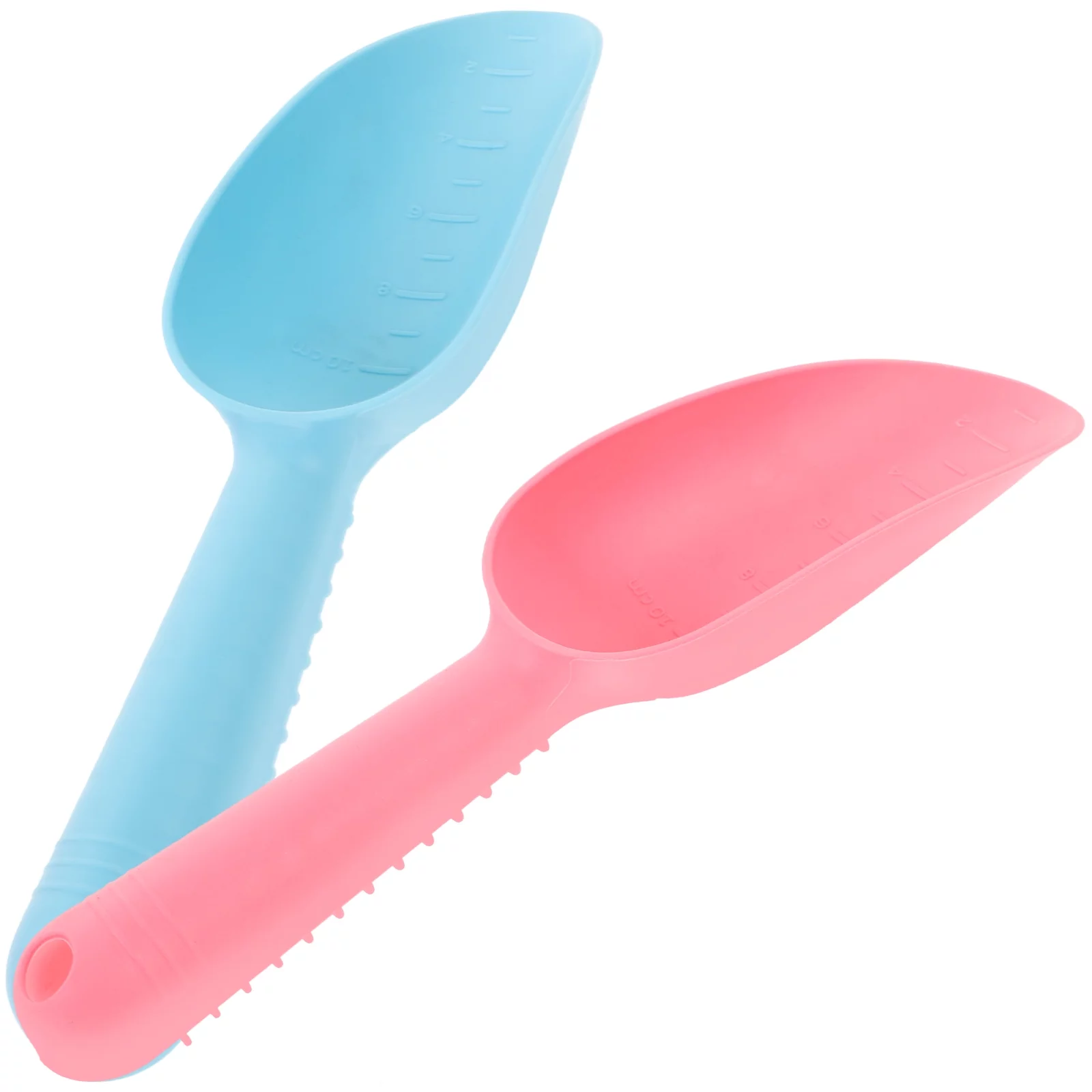 Gongxipen 2 PCS Plastic Hand Trowel Homegrown Gardening Tool Flowerpot Shovel Break Shovel Scoop for Garden Plant(Blue and Pink)