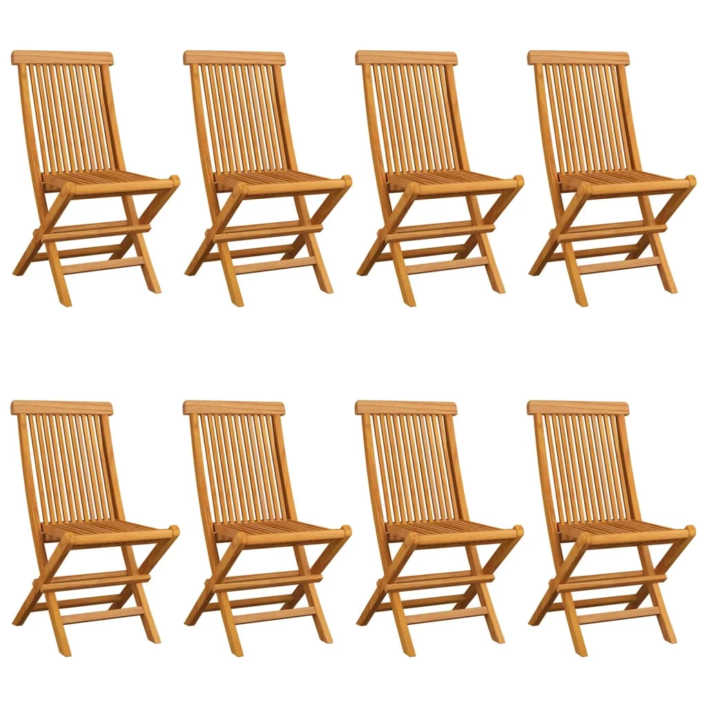 Irfora Patio Chairs with Red Cushions 8 pcs Solid Teak Wood