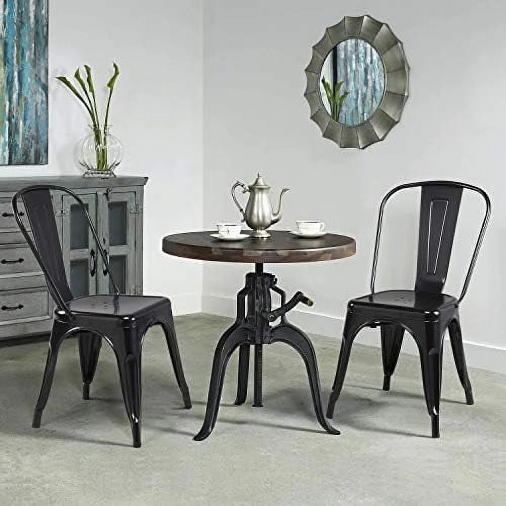 HYHBIBOOM Metal Dining Chairs Set of 4 Stackable Dining Room Chairs Side Chairs Patio Dining Chairs with Back  Each Chair Load Capacity  340 lbs Gun Metal