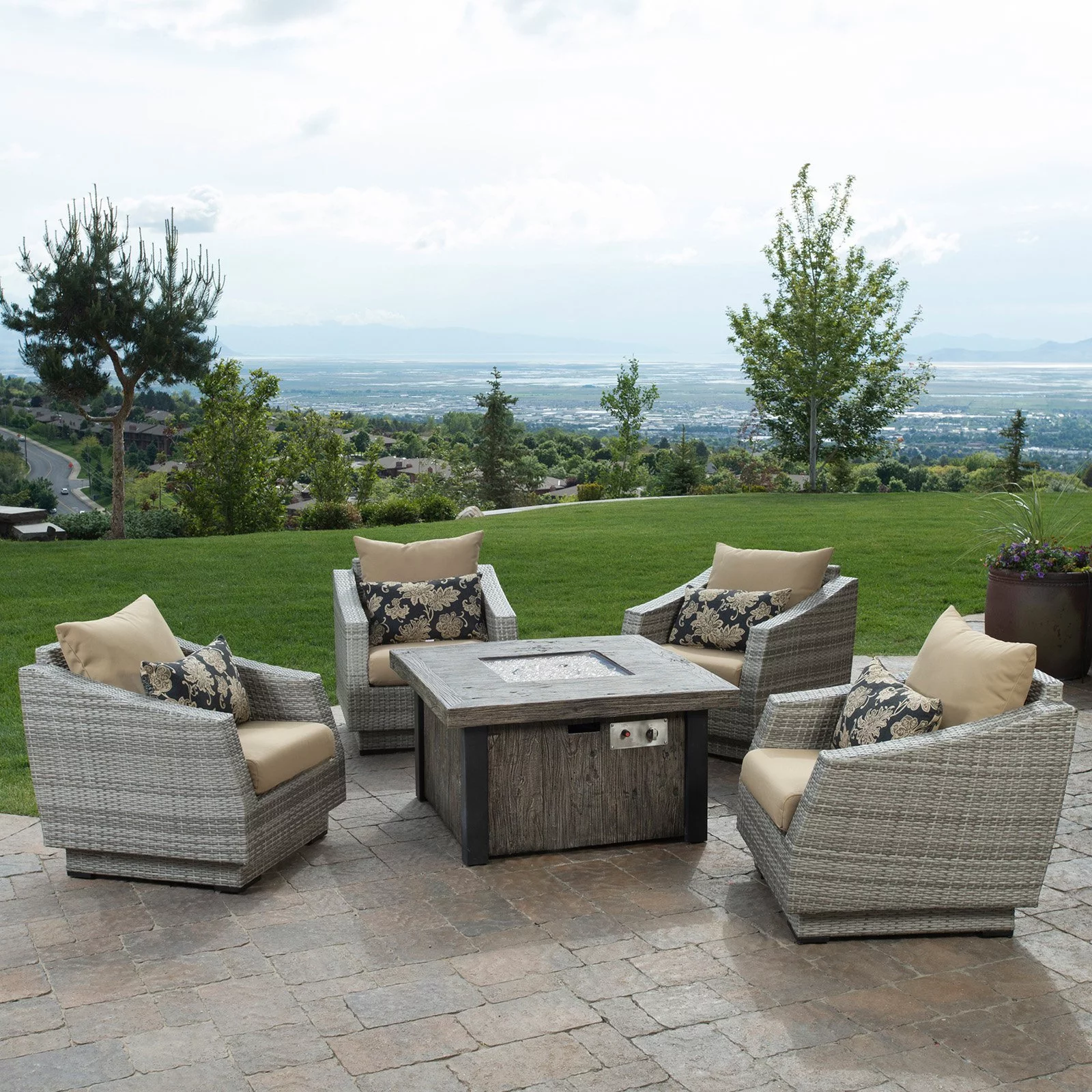 ***DISCONTINUED BY VENDOR 08 02*** Cannes 5pc Fire Chat Set - Bliss Blue by RST Brands