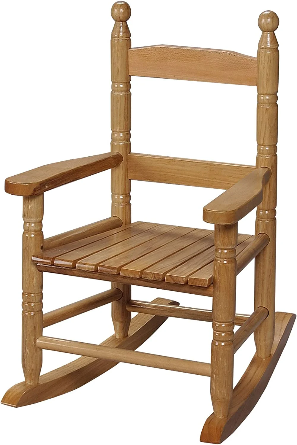 Childs Rocking Chairs - H-Made Wooden Rockers for Boys  Girls - Classic Double Slat Kid's Seats - Childrens Furniture Rocker (Natural Wood)