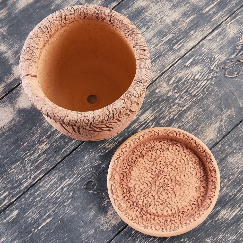 Golden Ceramics Ceramic Flower Handmade Pot Planter - Mushrooms 5.9