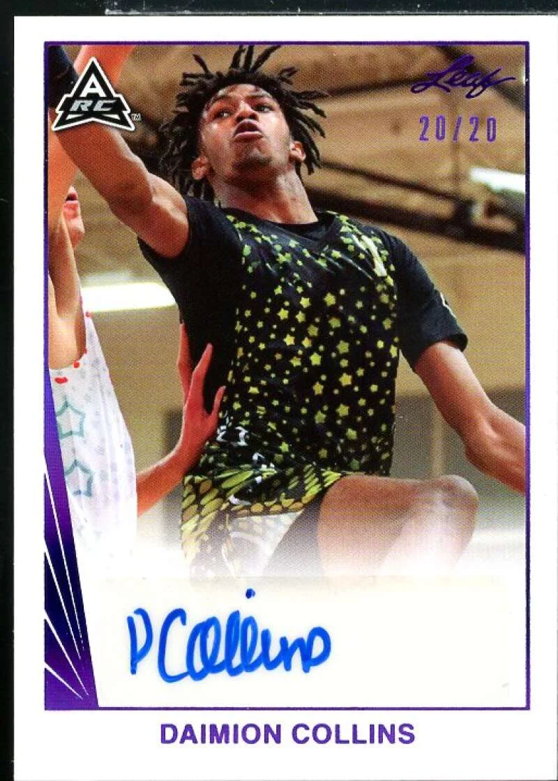 Daimion Collins Rookie Card 2021-22 Leaf Pro Set Power Purple #BADC1