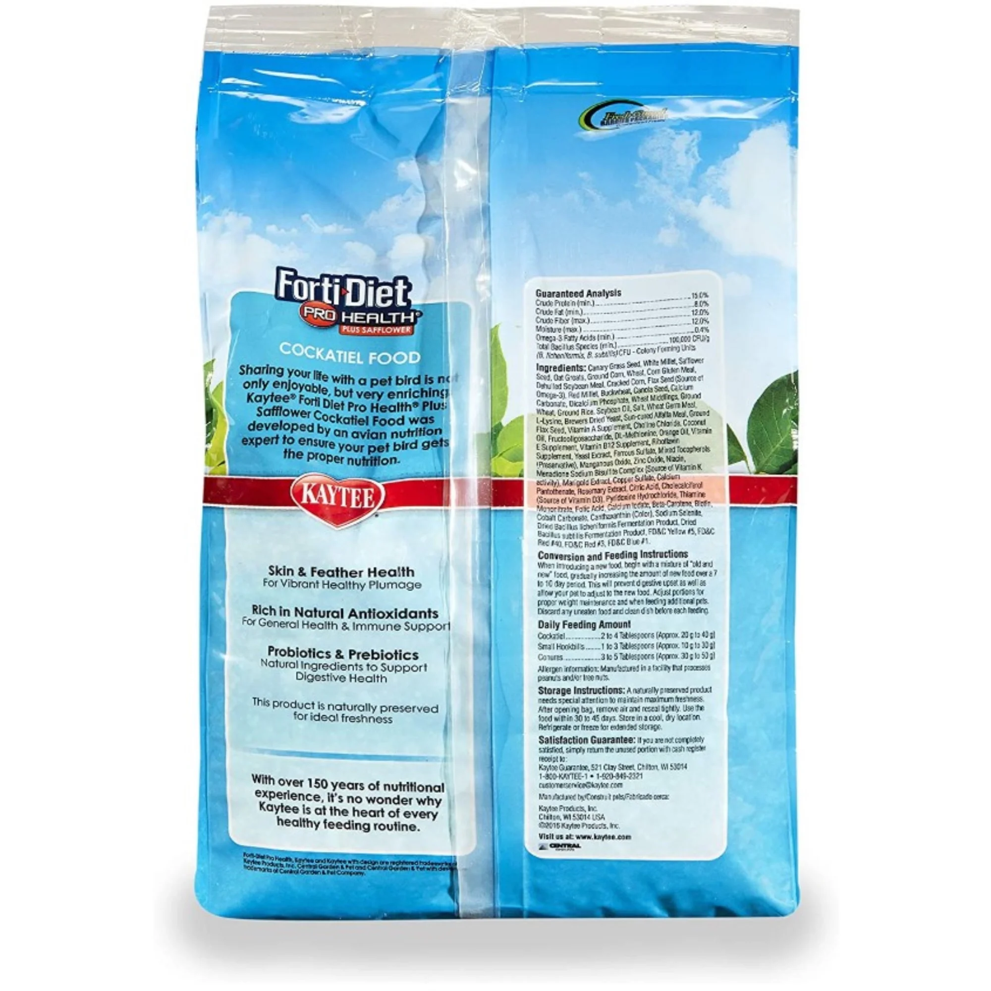 Kaytee Forti Diet Pro Health Safflower Healthy Diet Cockatiel