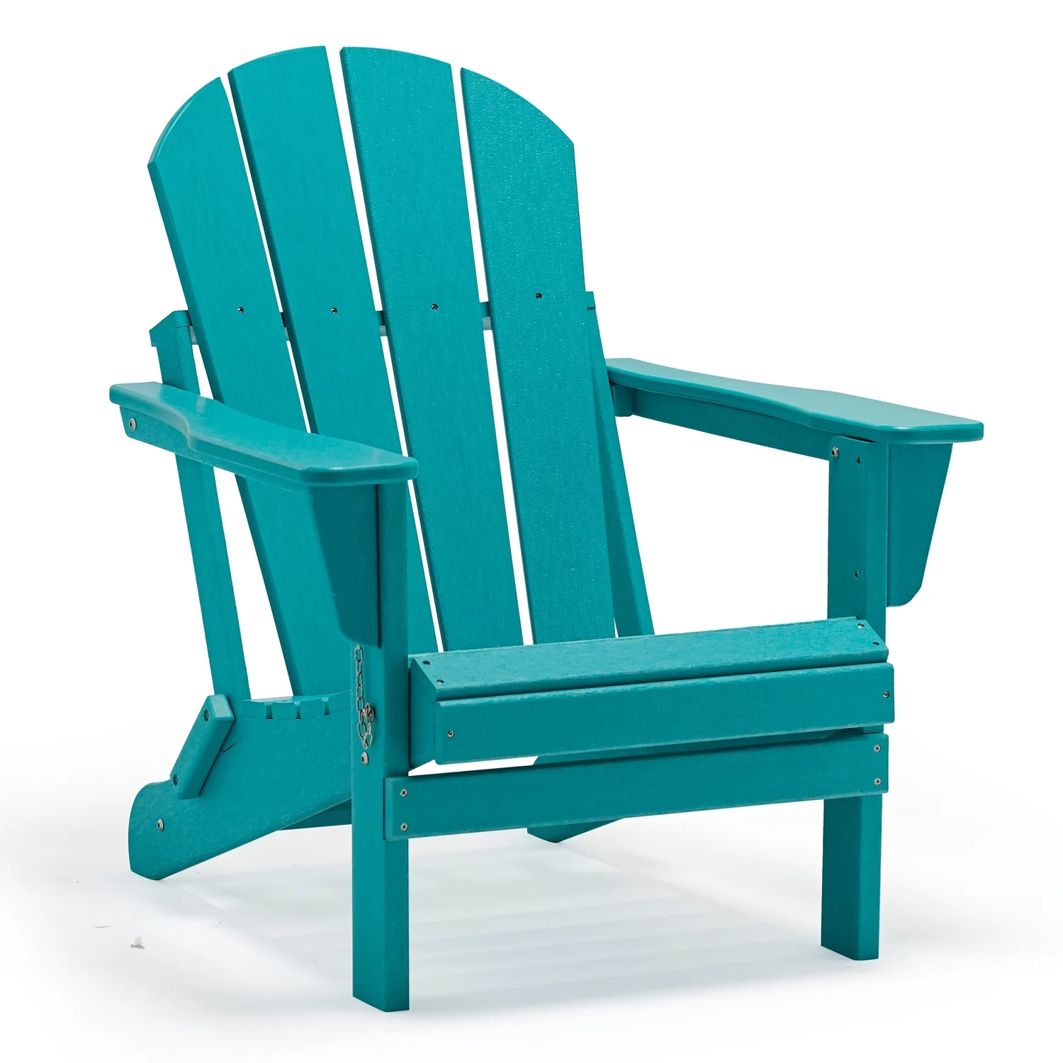WO Outdoor Folding Poly Adirondack Chair, Turquoise