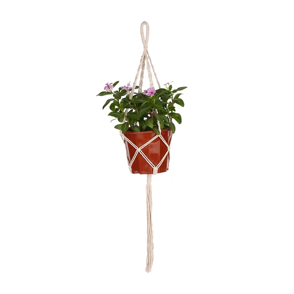 Macrame Plant Hanger Indoor Outdoor Flower Pot Wall Hanging Planter Basket Cotton Rope Home Decor 33.5 Inch