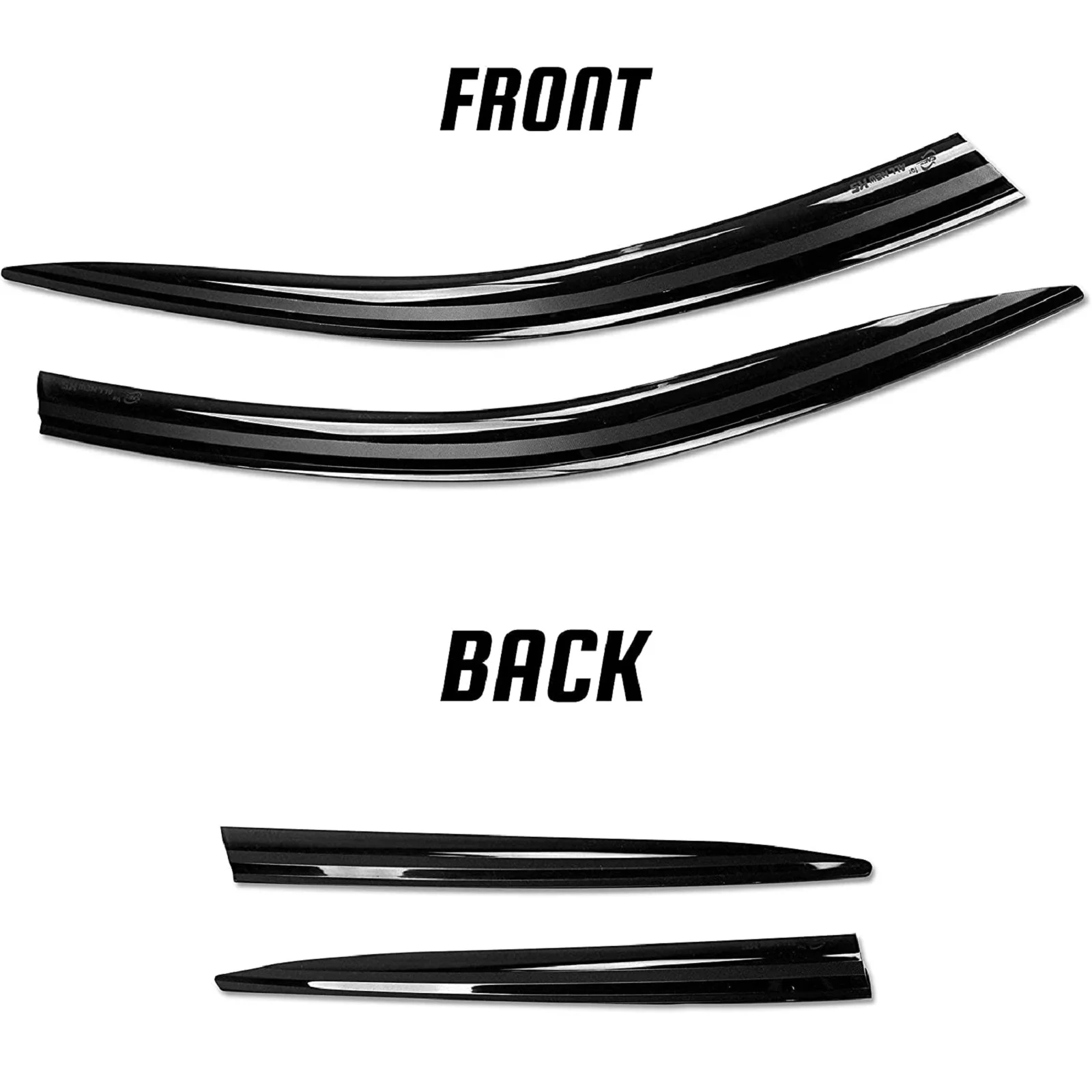 JSP Side Window Deflector Strip, Out-Channel Rain Guard for Hyundai Palisade 2020-2022, Dark Smoke Acrylic, Adhesive Tape Mount Wind/Sun/Rain Shade, Set of 4