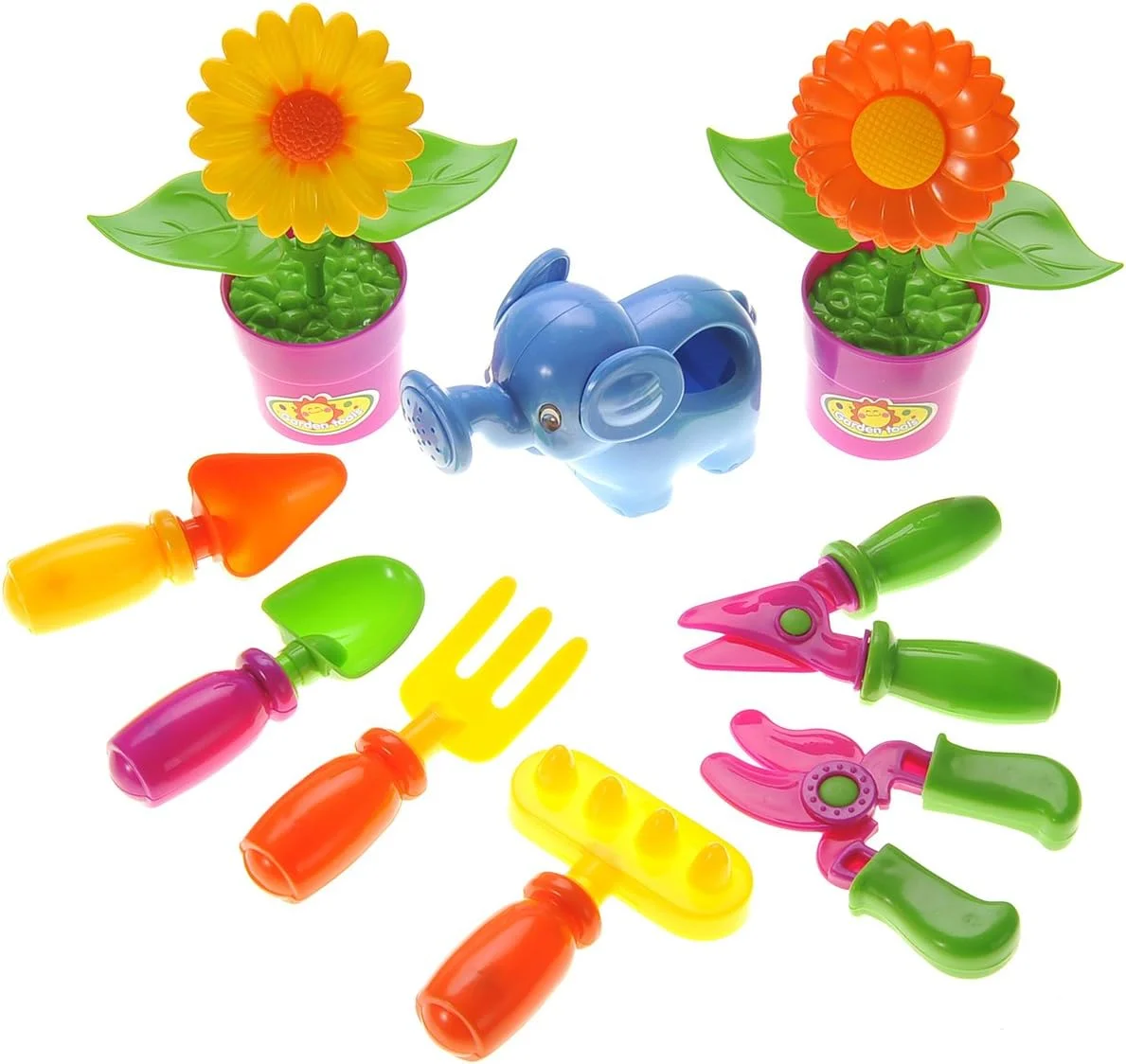 Little Garden Tool Playset | Kids Pretend Play Gardening | 9 Garden Tools and Plants Pieces