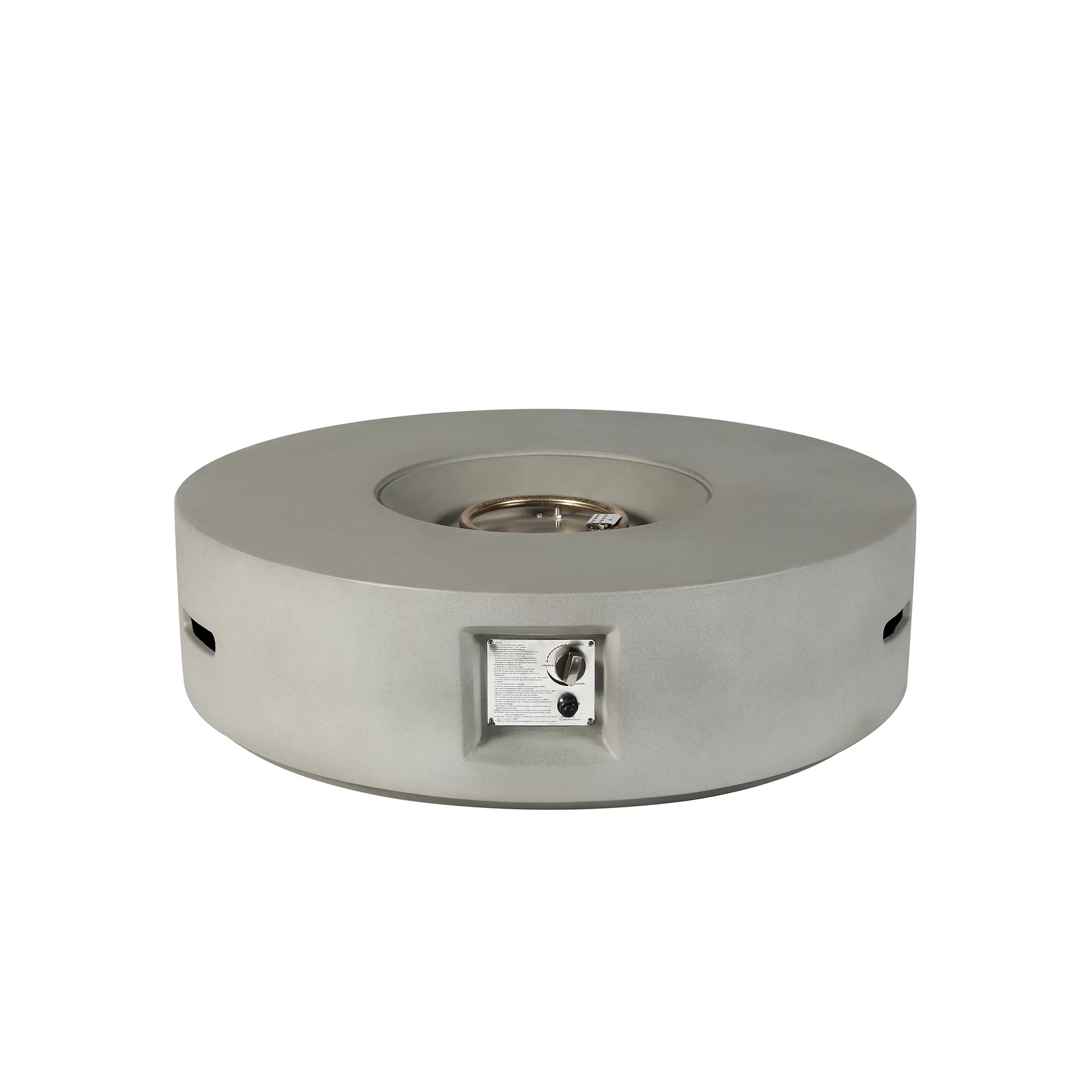 Lexora Home Brillare Outdoor Gas Fire Pit Table with Burner Kit in Light Gray