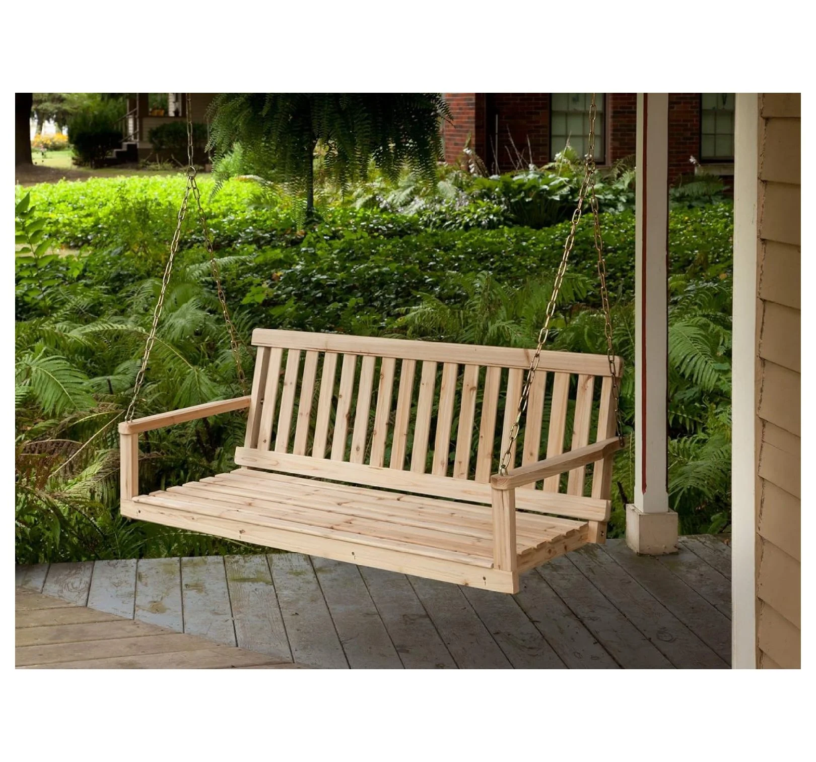 Jennings Traditional 4-Foot Swing Seat with Chains in Unfinished hardwood