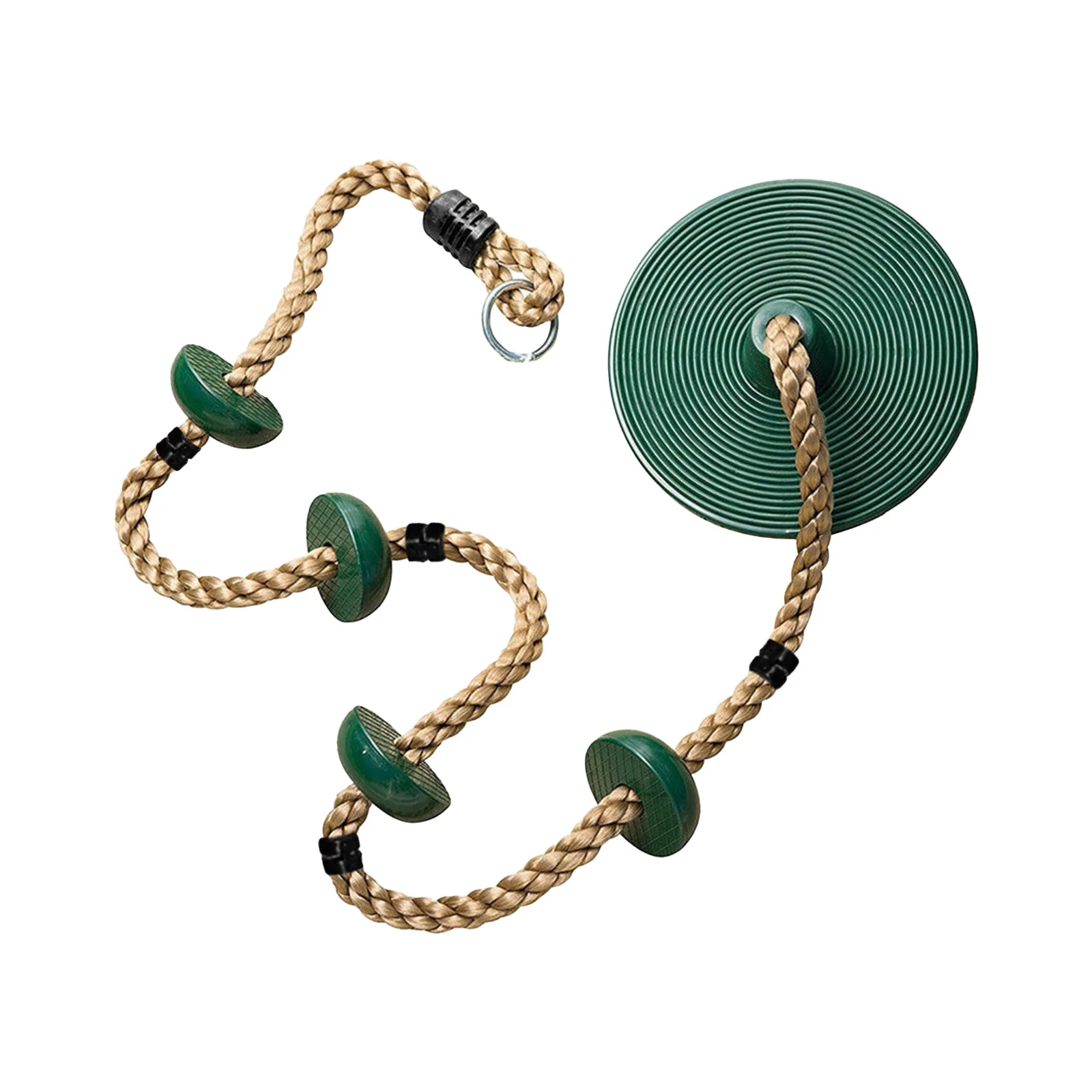 XIANXIAN 12'' Climbing Rope with Platform & Disc Tree Swing Seat Set Fun for Kids Outdoor Green Outdoor Playground Accessories