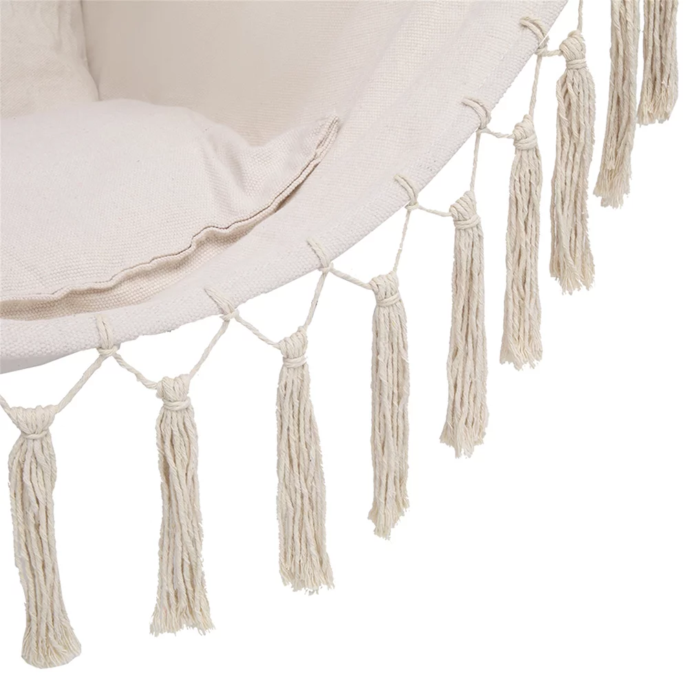 Pillow Tassel Hanging Chair Beige